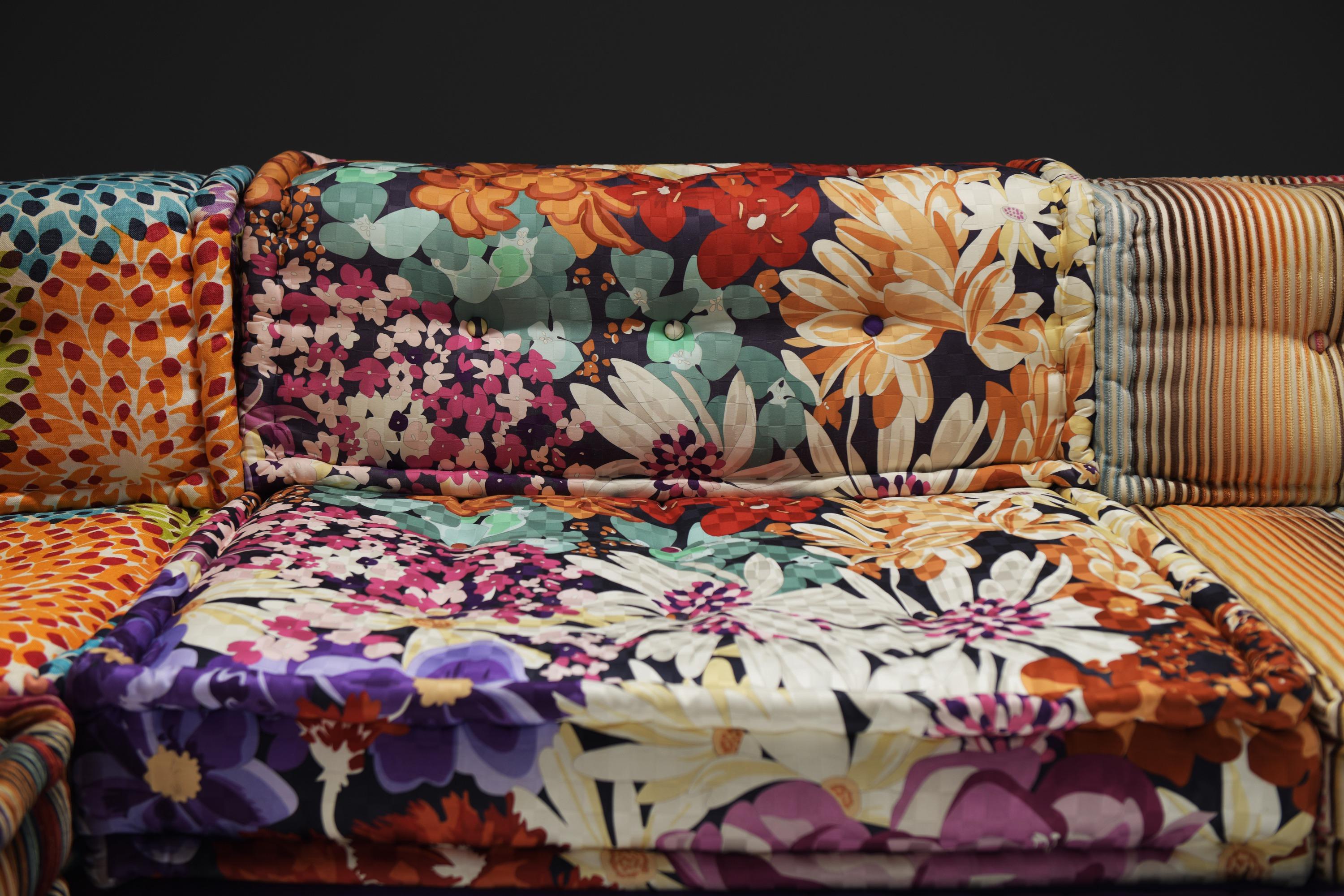 Stupendo tessuto colorato Mah Jong Missoni di Hans Hopfer per Roche Bobois France in vendita 7