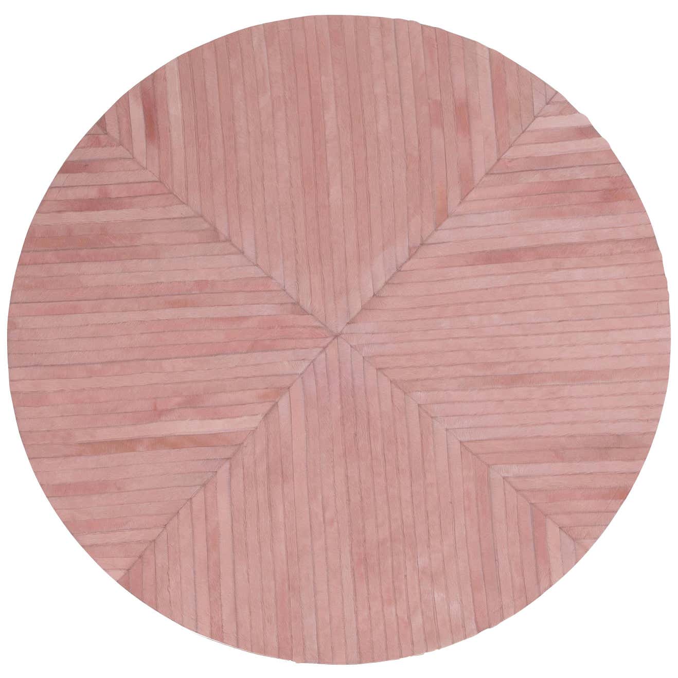 Stunning Colored Round La Quinta Pink Cowhide Rug by Art Hide For Sale ...