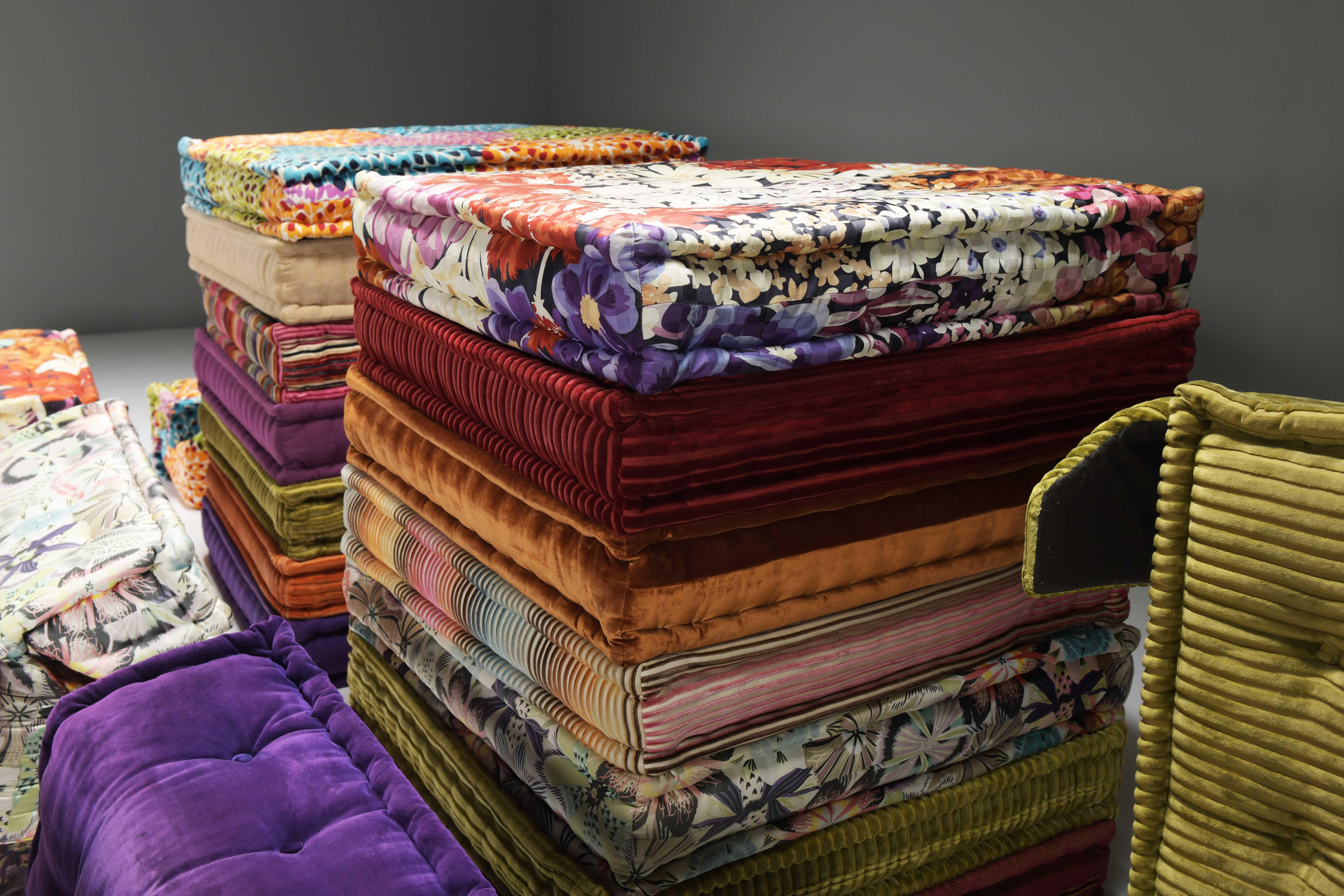 Stupendo tessuto colorato Mah Jong Missoni di Hans Hopfer per Roche Bobois France in vendita 1