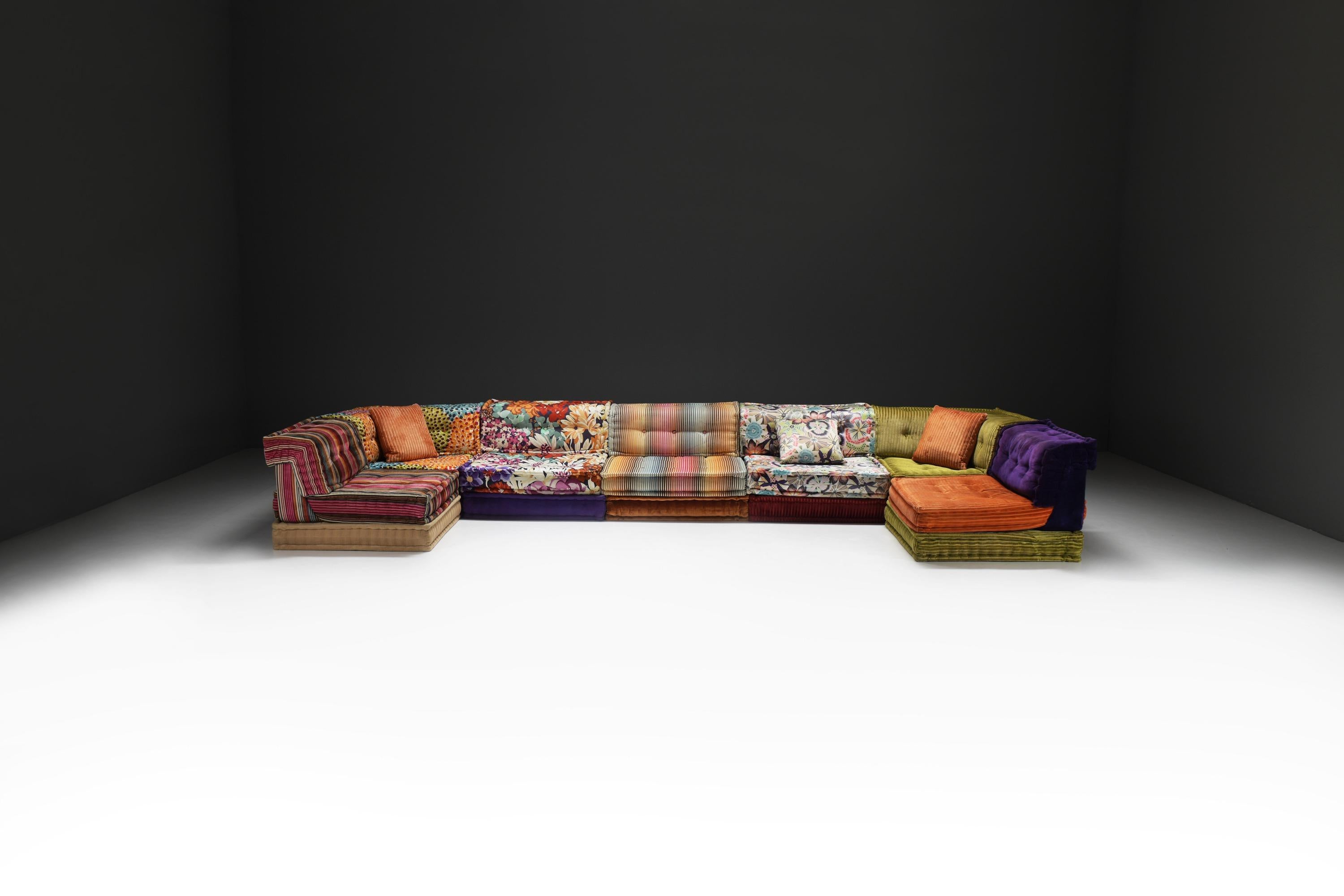 Stupendo tessuto colorato Mah Jong Missoni di Hans Hopfer per Roche Bobois France In condizioni buone in vendita a Buggenhout, Oost-Vlaanderen