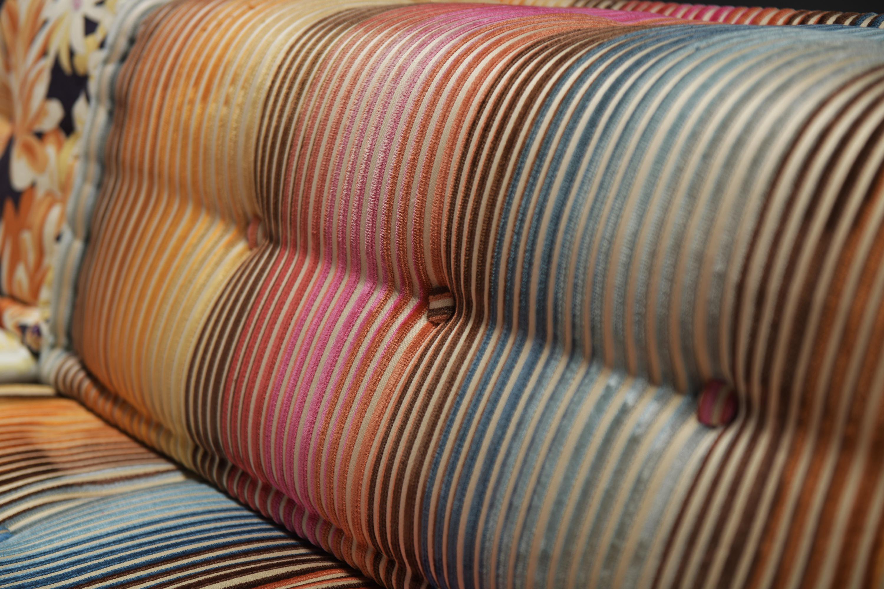 Stupendo tessuto colorato Mah Jong Missoni di Hans Hopfer per Roche Bobois France in vendita 4