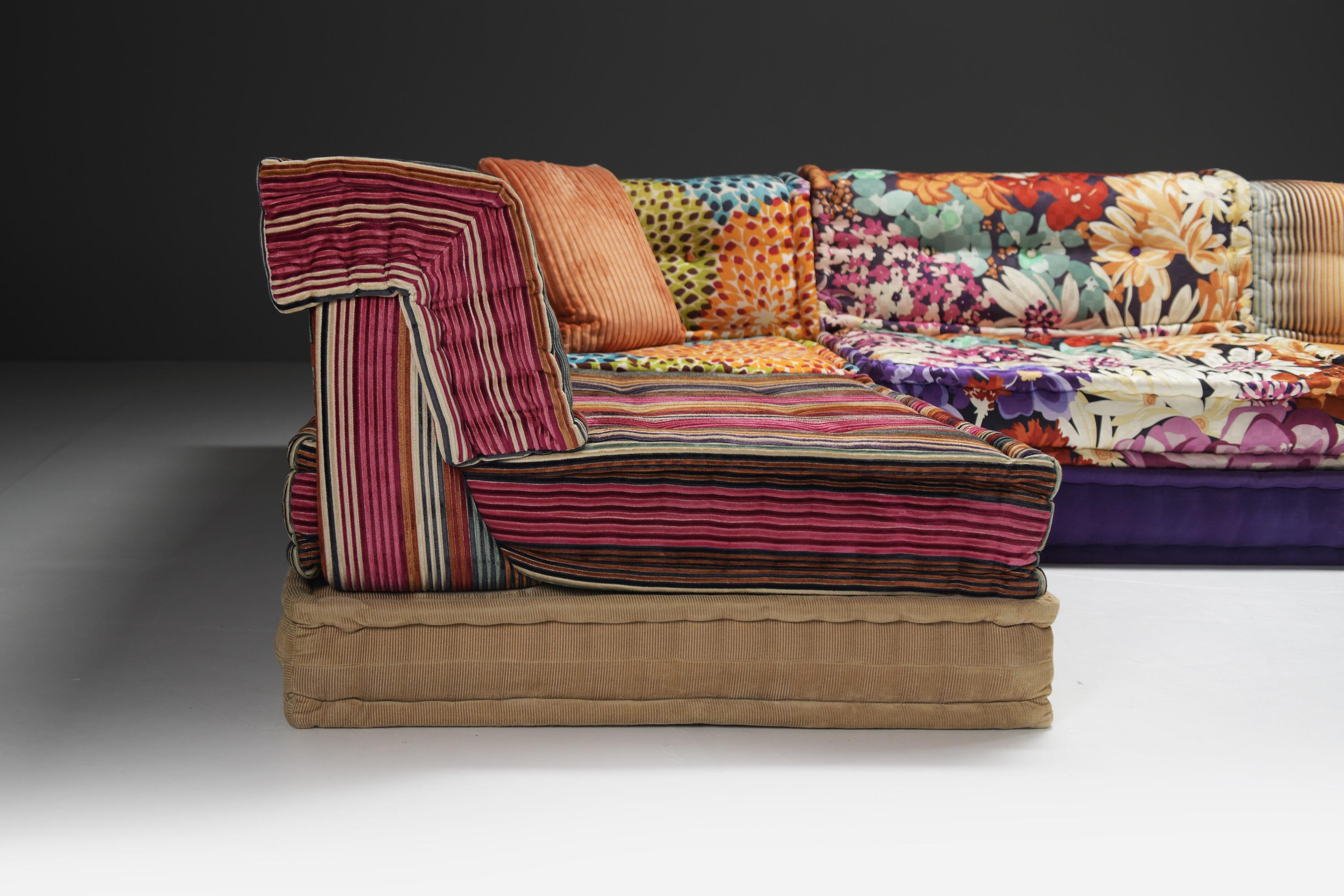 Stupendo tessuto colorato Mah Jong Missoni di Hans Hopfer per Roche Bobois France in vendita 5