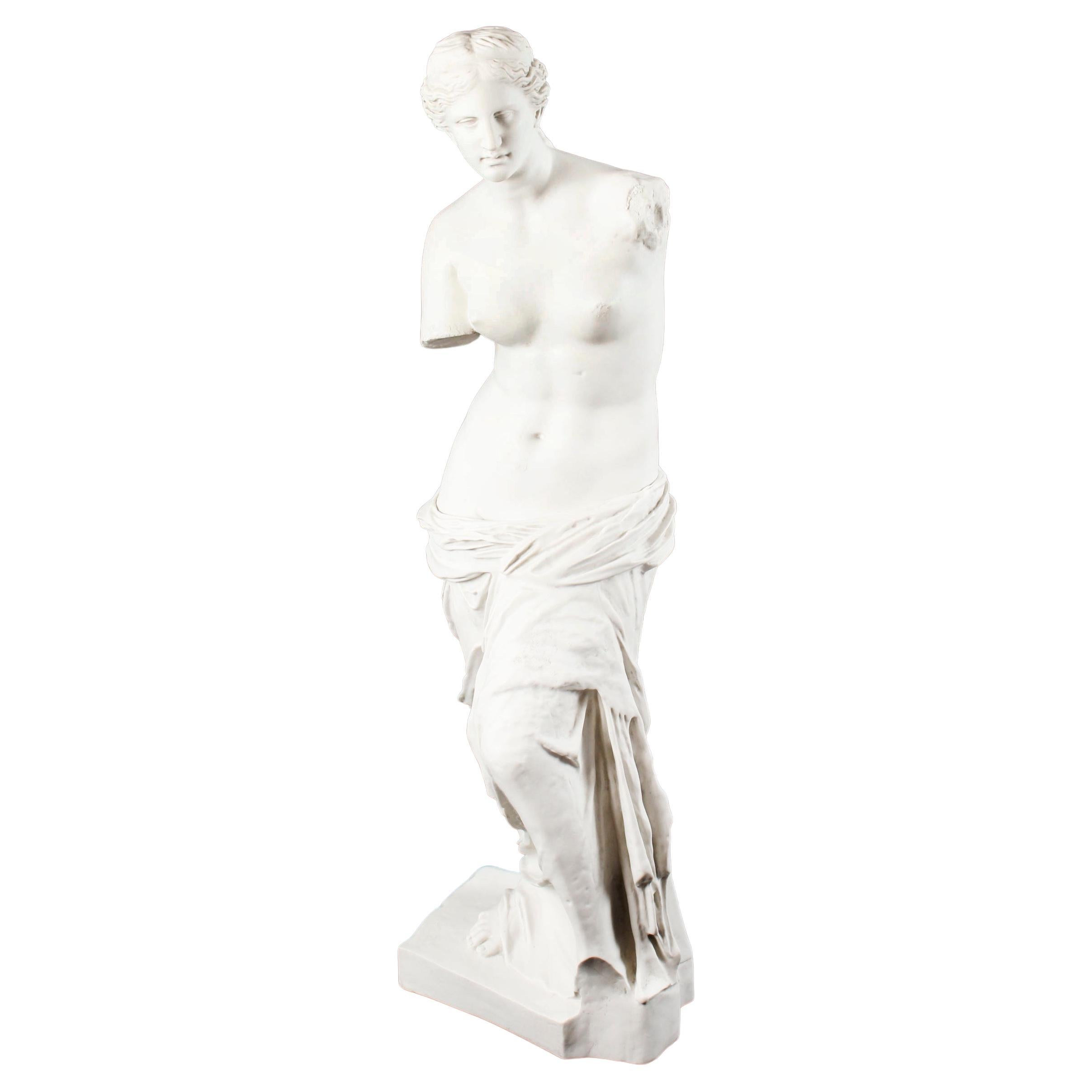 Impresionante estatua de mármol compuesto de Venus de Milo, finales del siglo XX