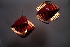 Stunning 'Conch Shell' Lamp in Red < Designed by Louis Weisdorf