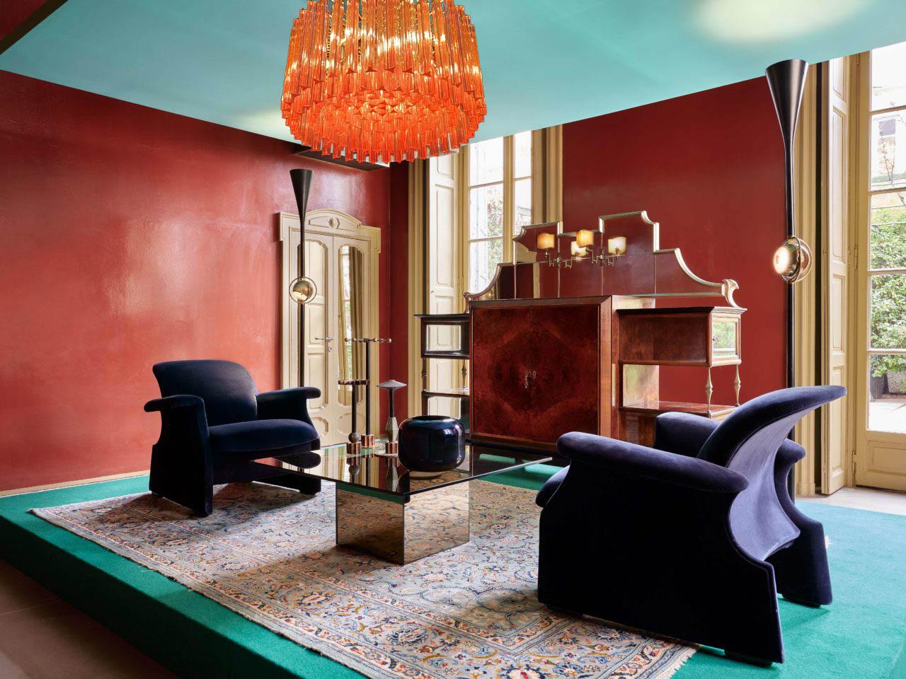 Fin du 20e siècle Superbe lustre à prisme en cristal Triedi corail en vente