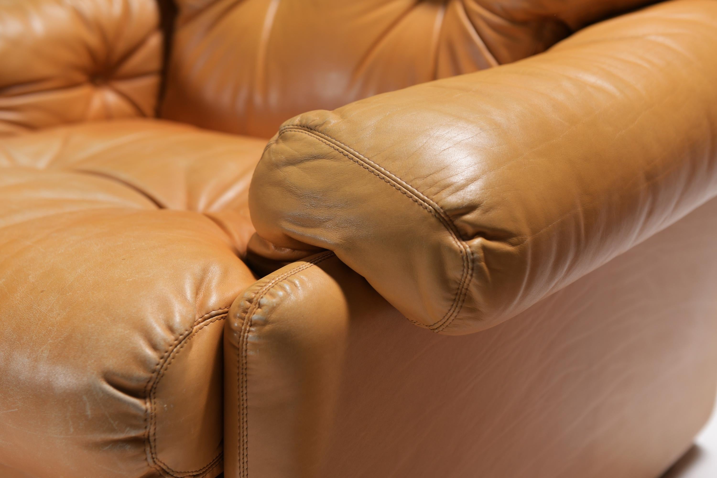  Stunning Coronado chairs in cognac leather by Afra & Tobia Scarpa - B&B Italia For Sale 2