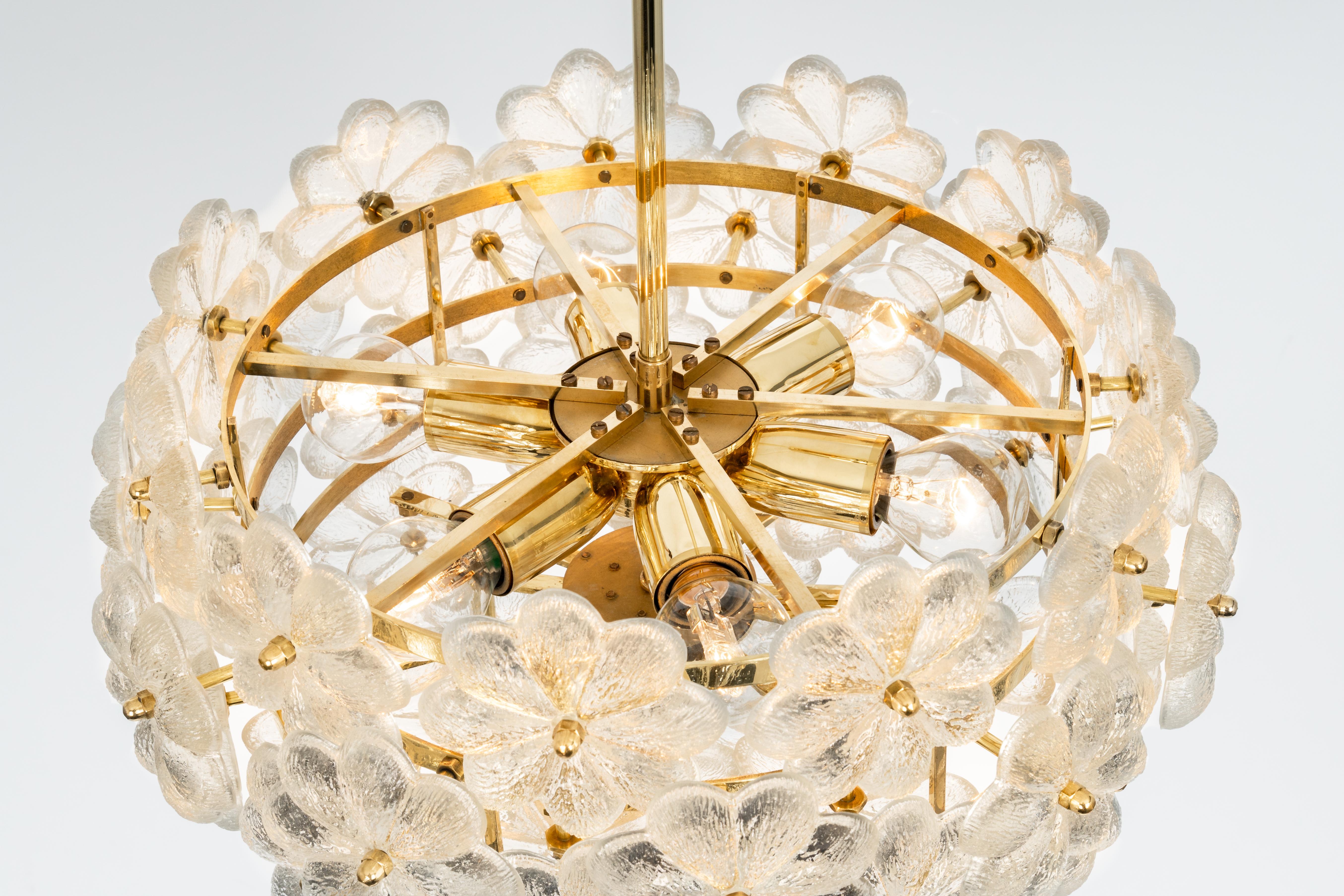 Late 20th Century Stunning Crystal Glass Chandelier by Ernst Palme, Germany, 1970s