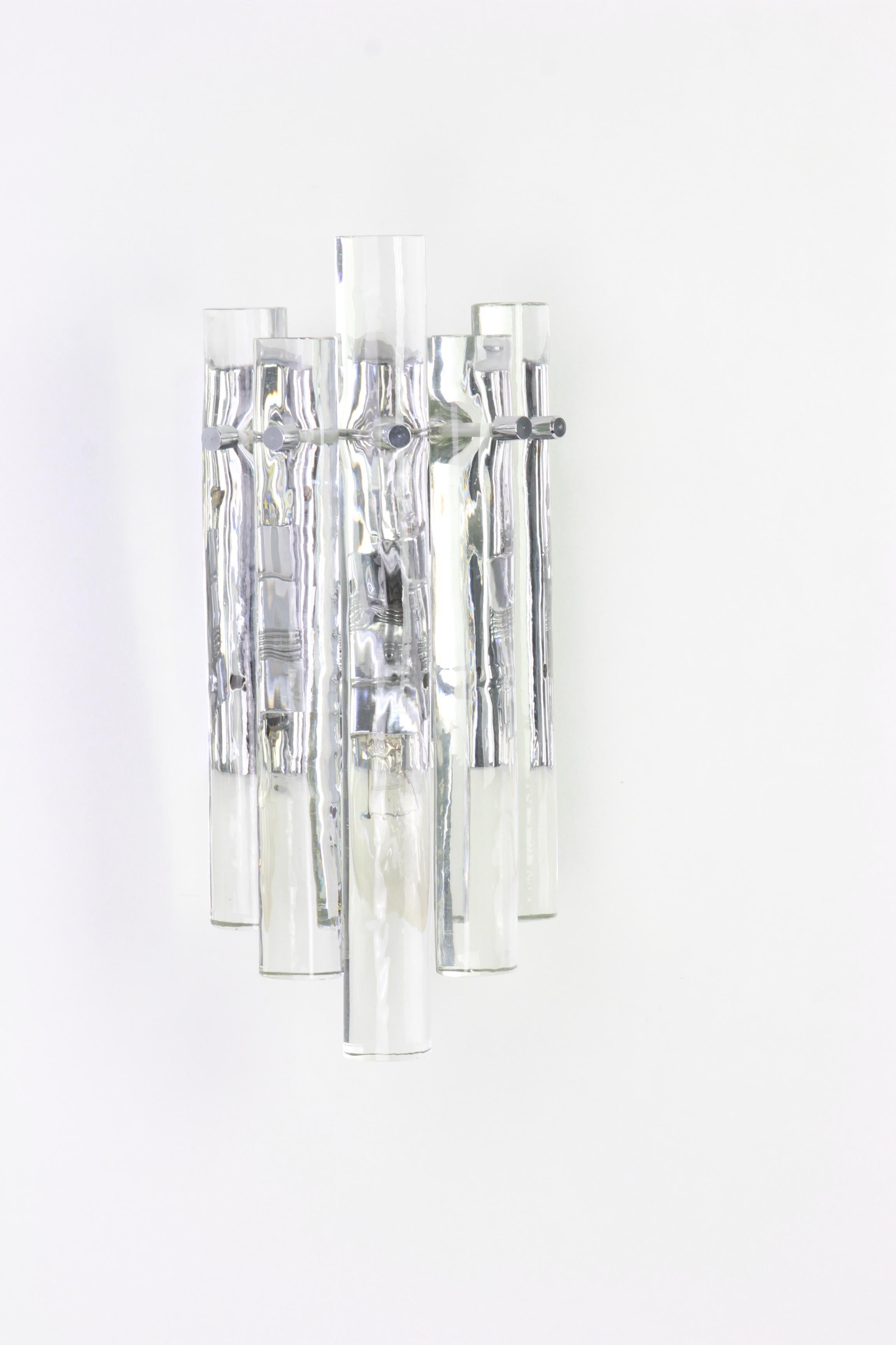 Stunning Crystal Rod Sconces by Kinkeldey, Germany, 1970s In Good Condition For Sale In Aachen, NRW