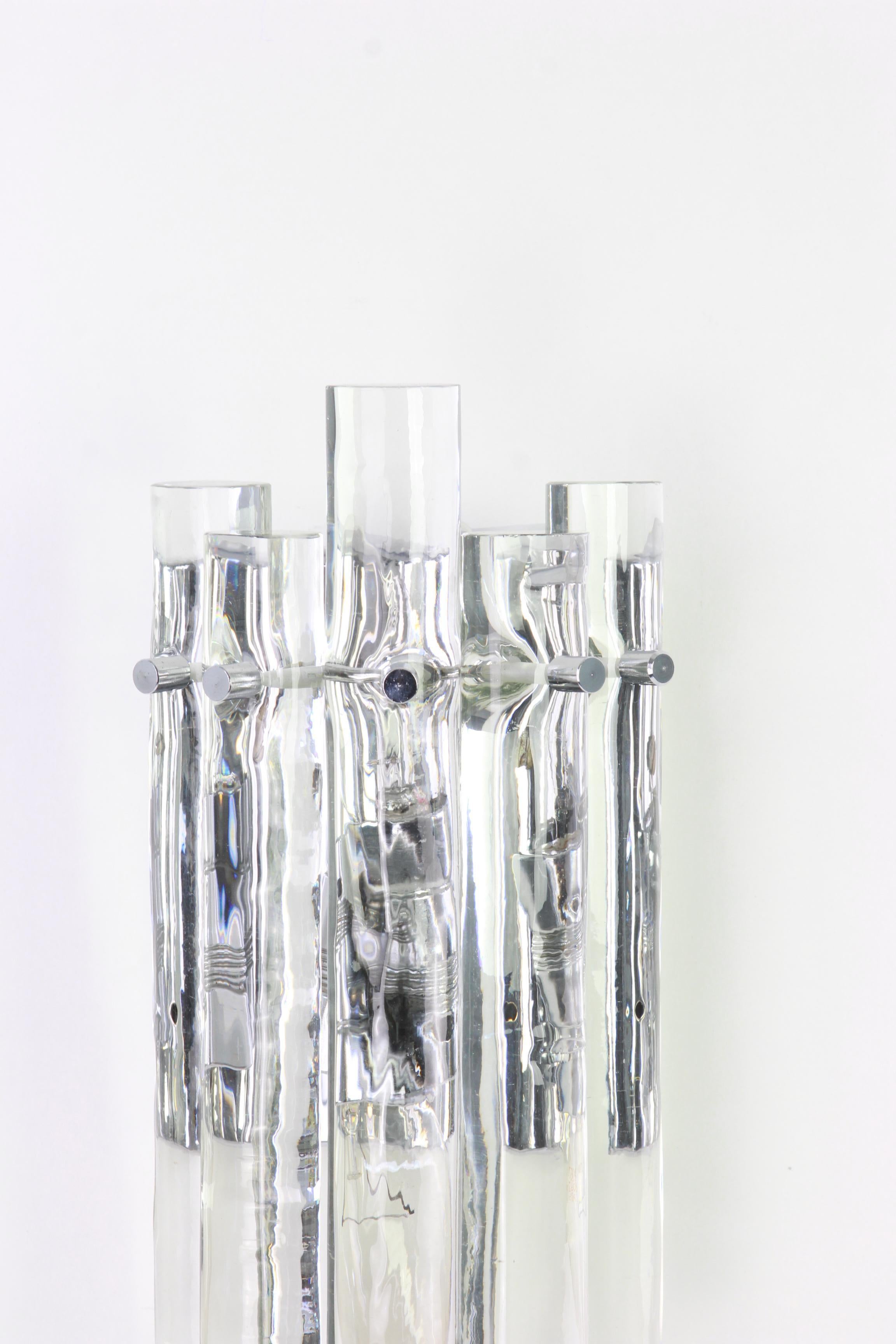 Late 20th Century Stunning Crystal Rod Sconces by Kinkeldey, Germany, 1970s For Sale