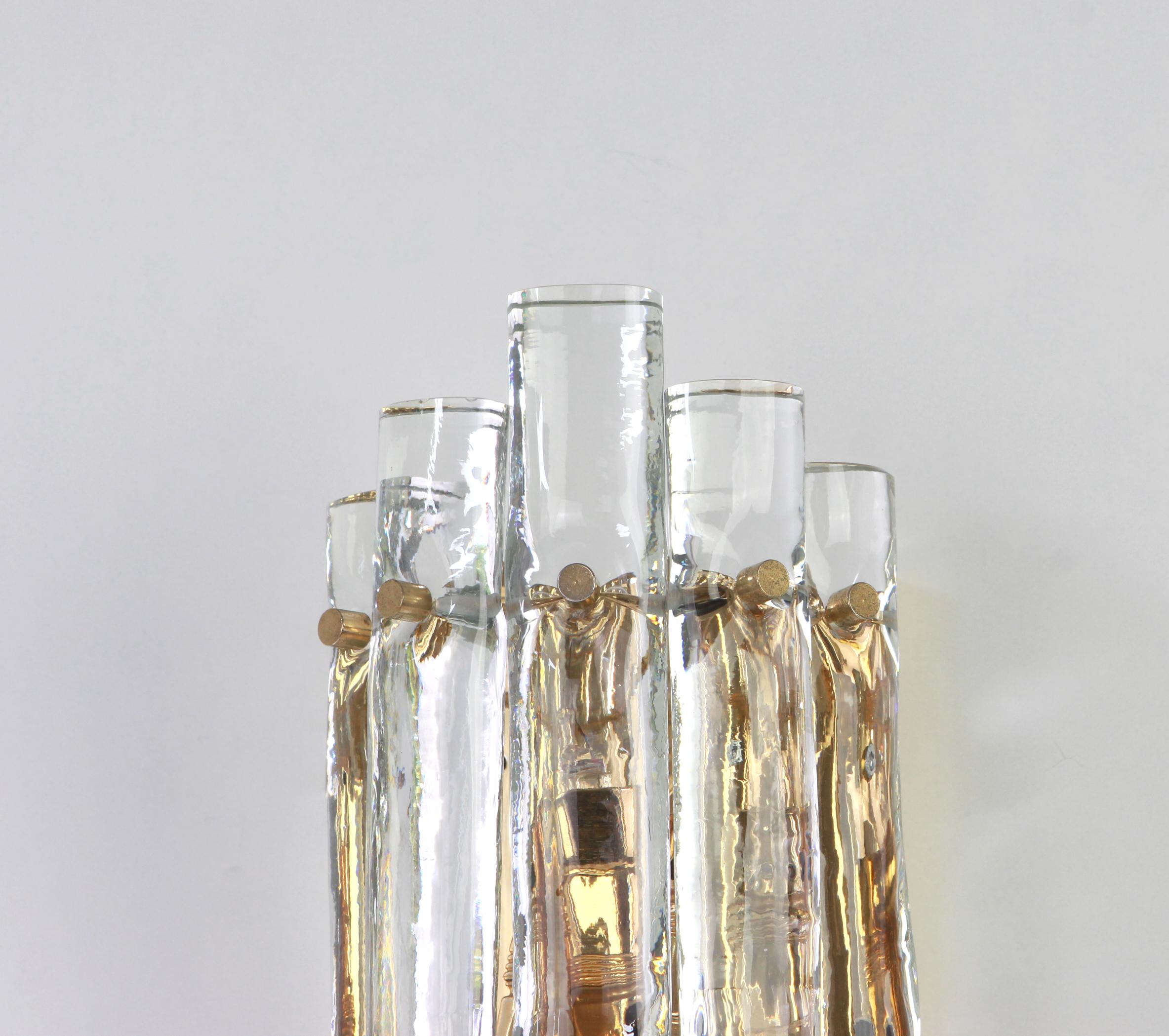 Brass Stunning Crystal Rod Sconces by Kinkeldey, Germany, 1970s
