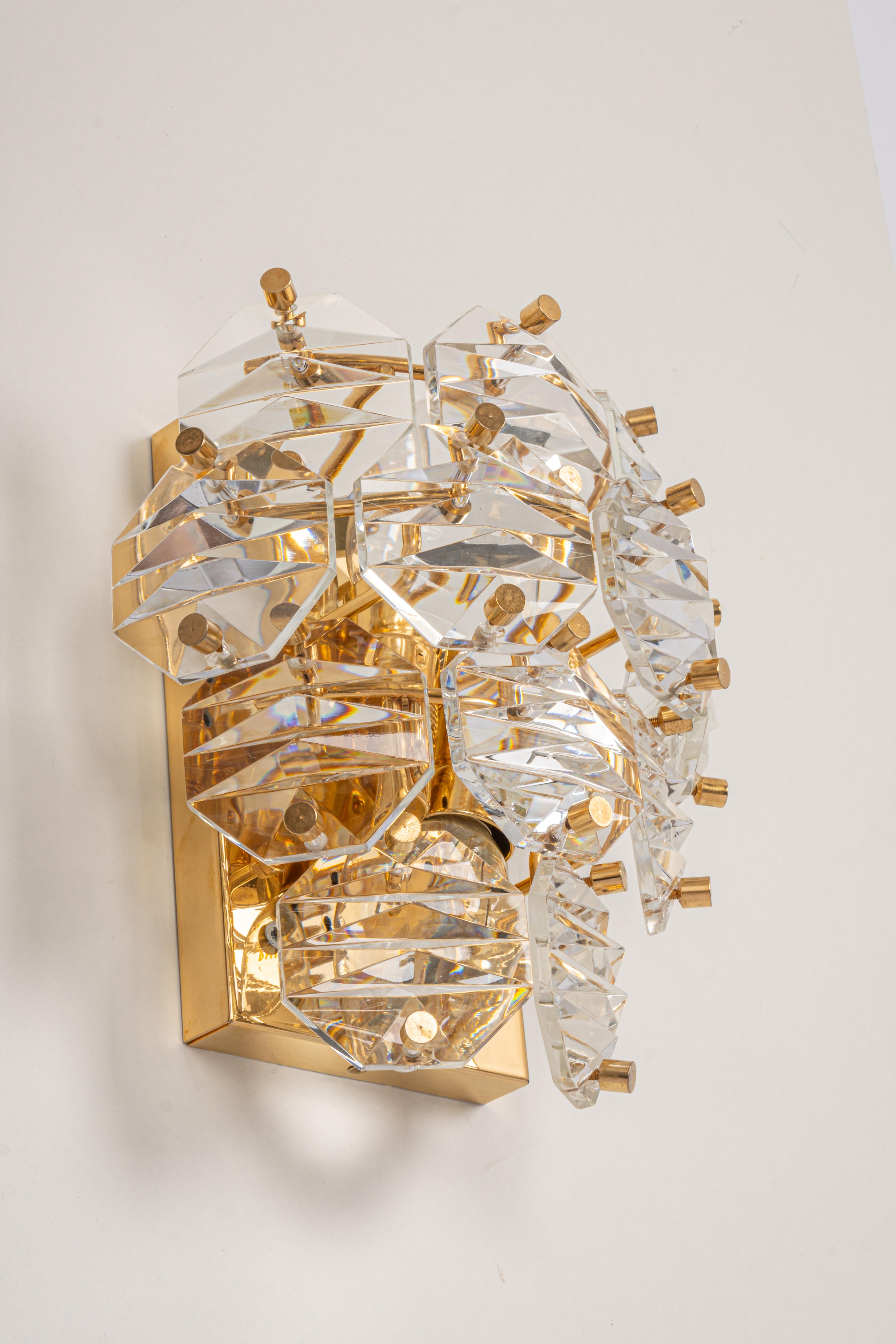 Mid-Century Modern Stunning Crystal Sconce by Kinkeldey, Germany, 1970s