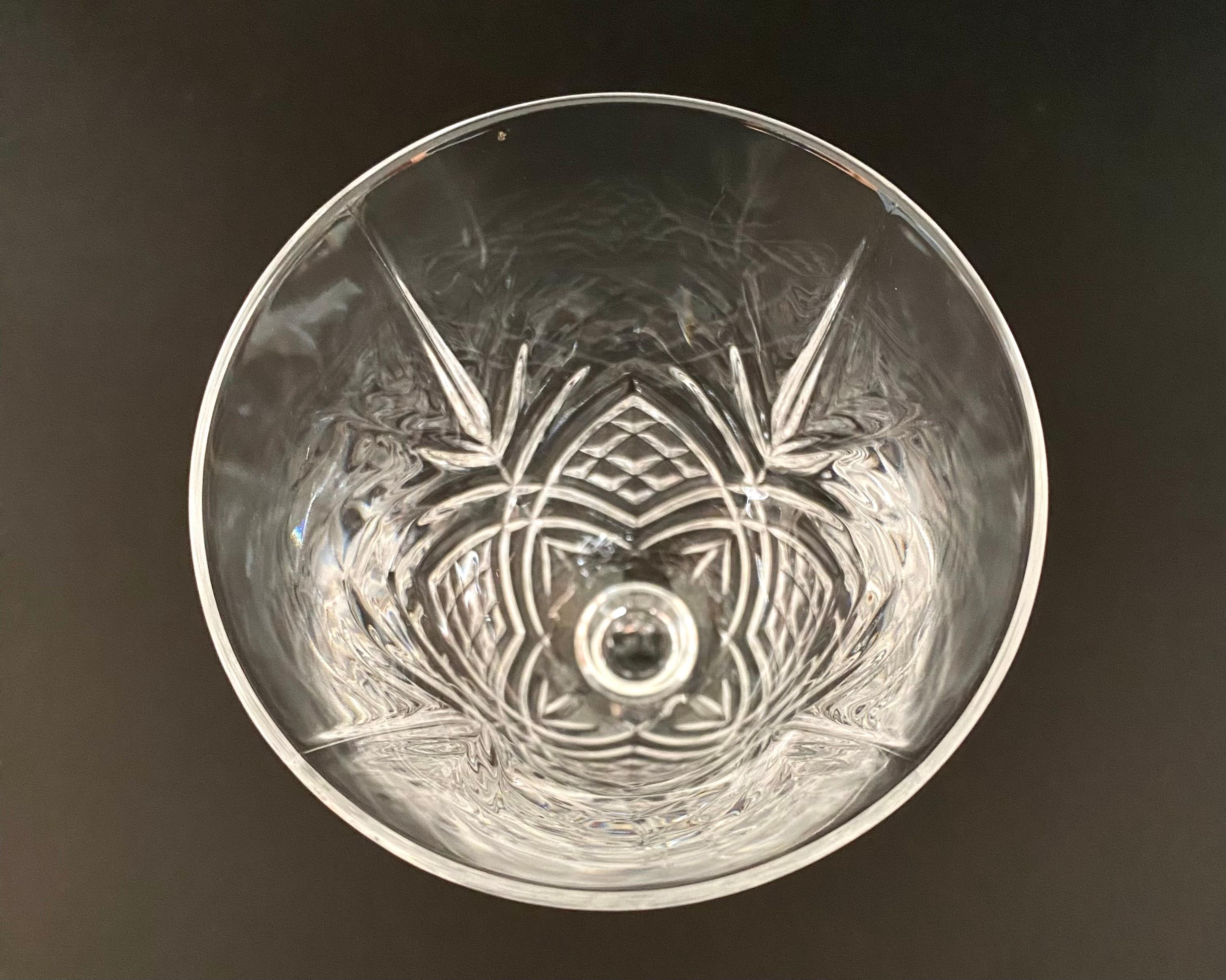 Stunning Crystal Wine Glasses, Set 6, France, 1980 Vintage Wine Glasses In Excellent Condition In Bastogne, BE