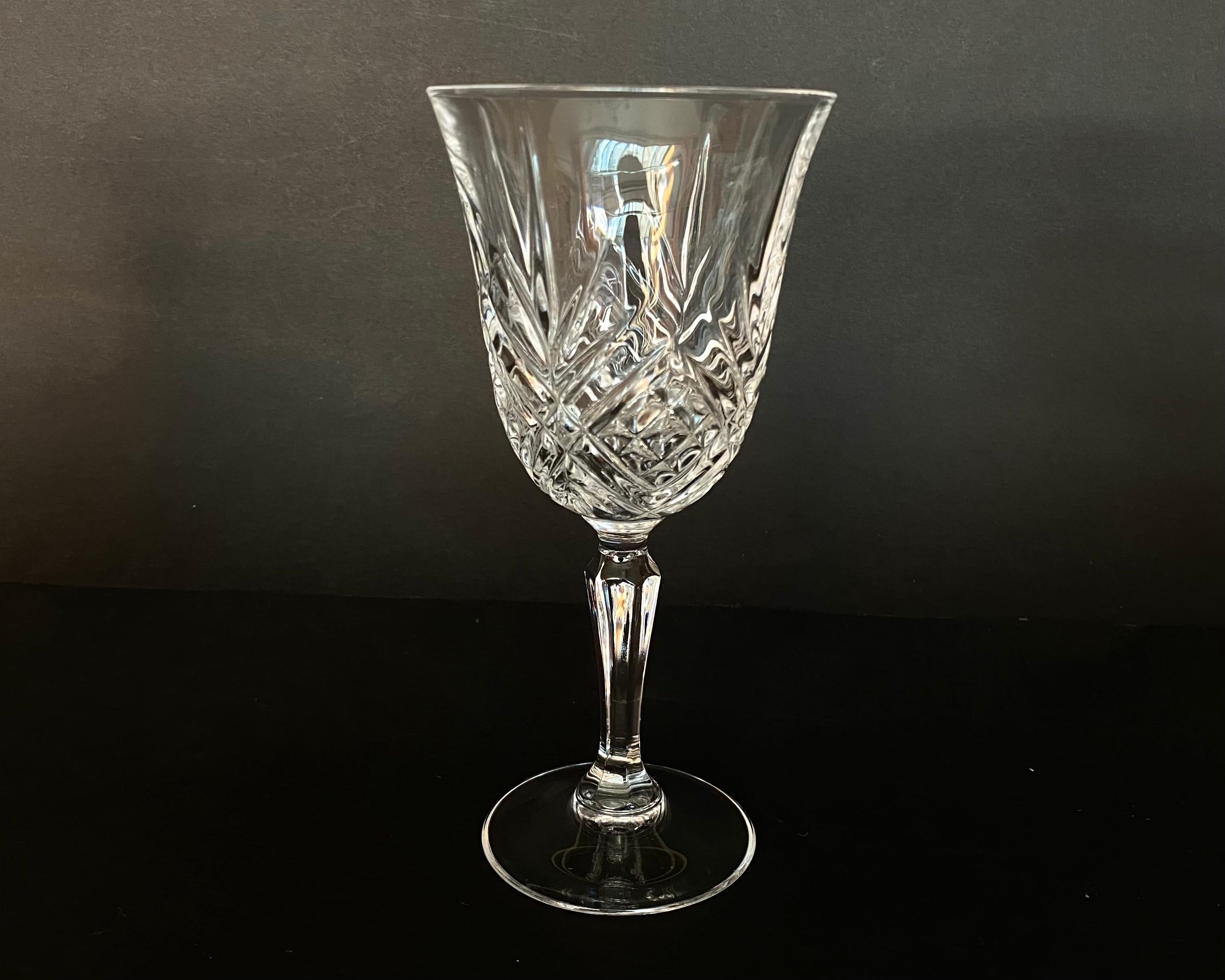 Late 20th Century Stunning Crystal Wine Glasses, Set 6, France, 1980 Vintage Wine Glasses