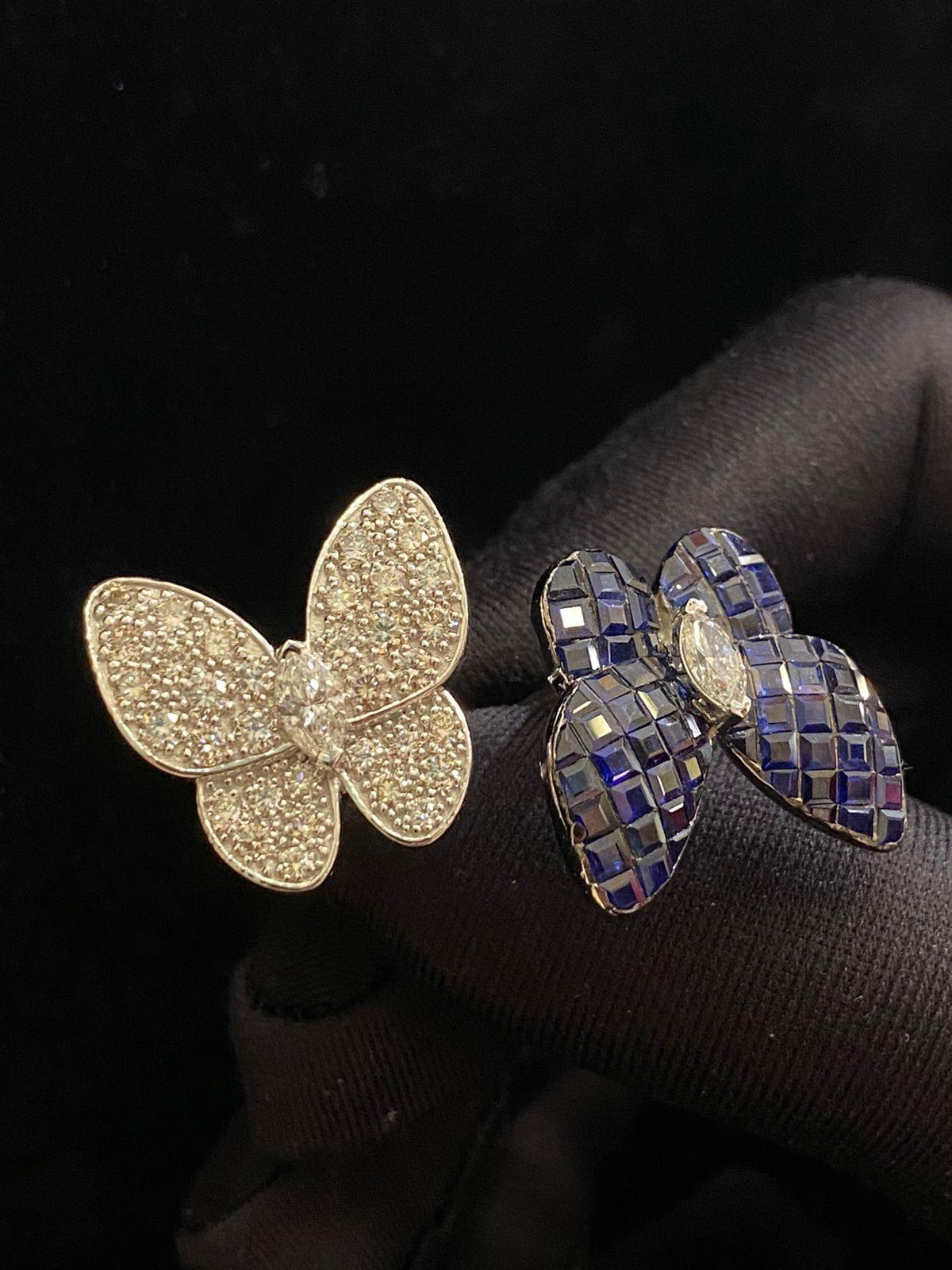 Women's Stunning Ct 8, 96 of Diamonds on Butterfly Ring For Sale