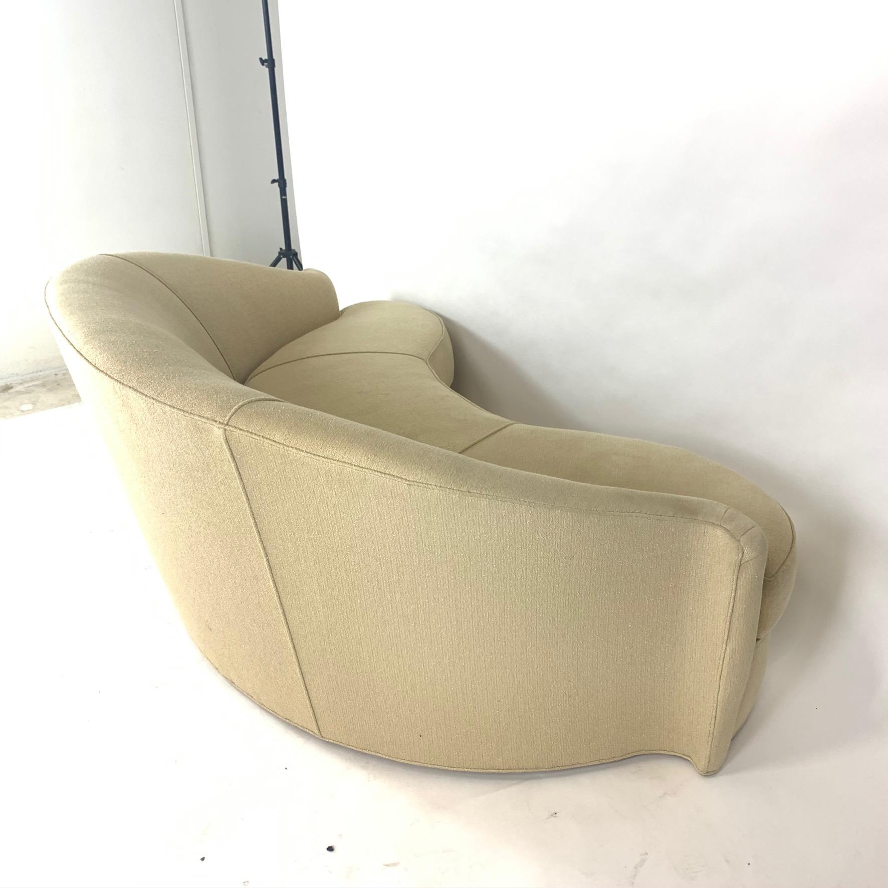 Stunning Curved Sculptural Swaim Sofa Settee in the Manner of Vladimir Kagan 4