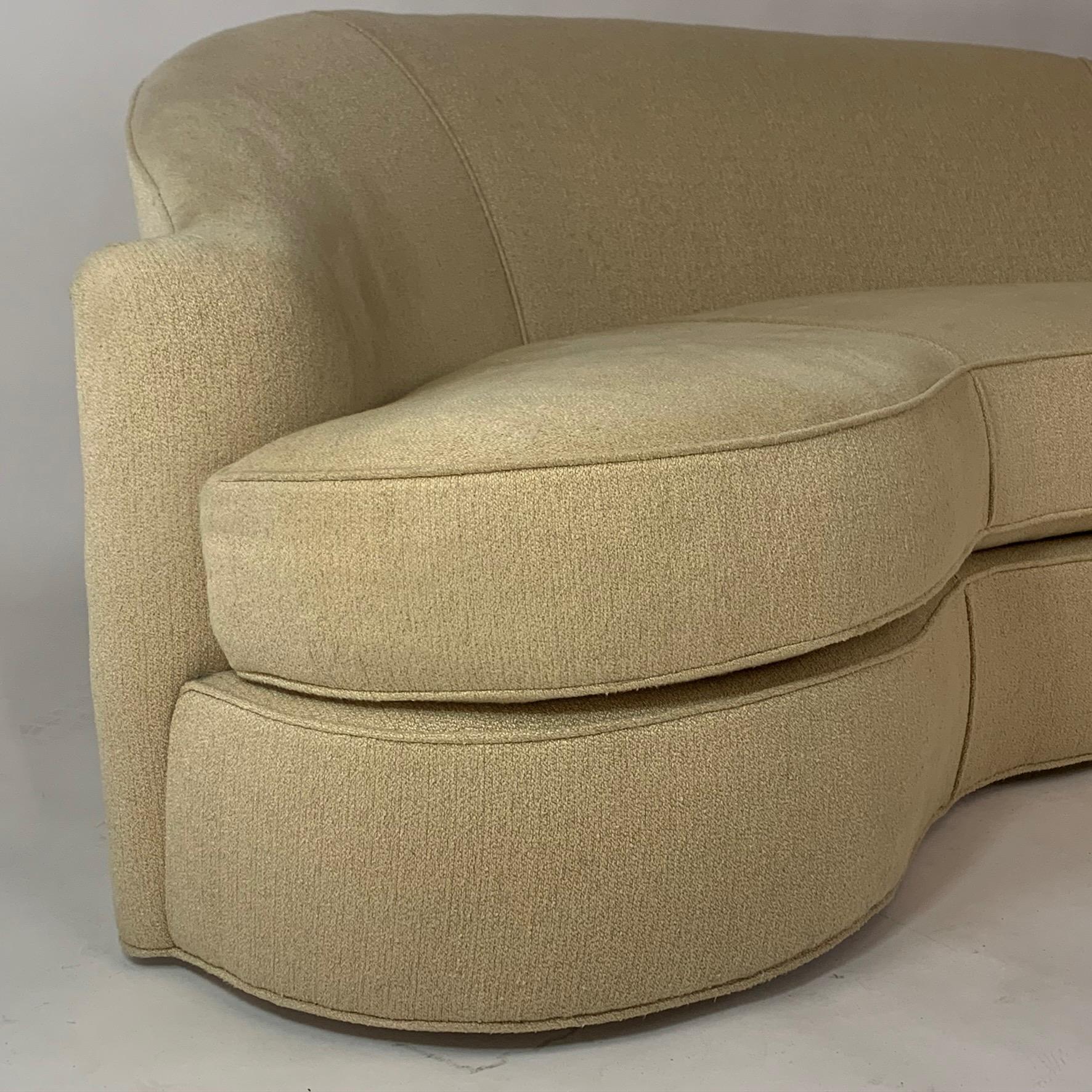 Ebonized Stunning Curved Sculptural Swaim Sofa Settee in the Manner of Vladimir Kagan