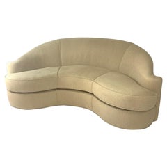 Stunning Curved Sculptural Swaim Sofa Settee in the Manner of Vladimir Kagan