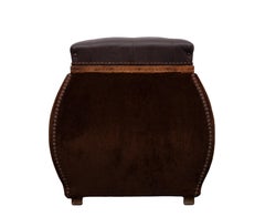 Stunning curved Velvet pouf with storage 1960s France