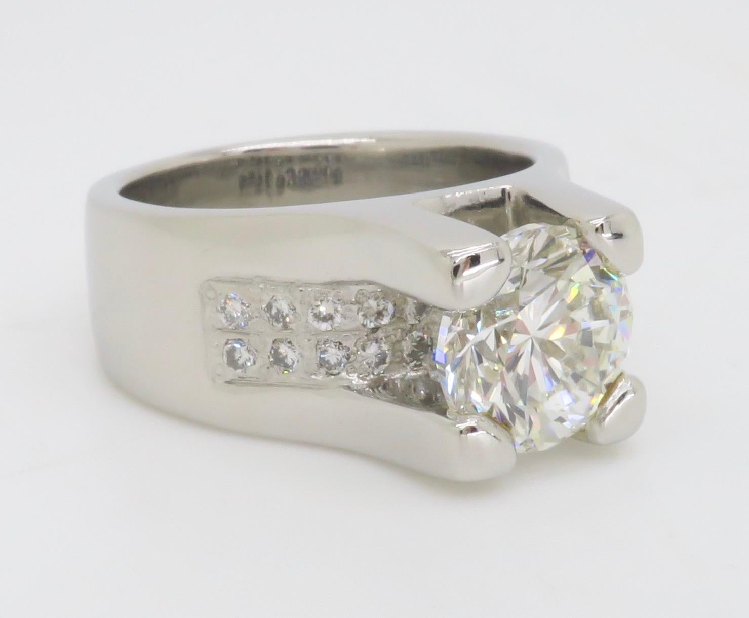 Stunning Custom 3.36CTW Diamond Platinum Ring For Sale 5