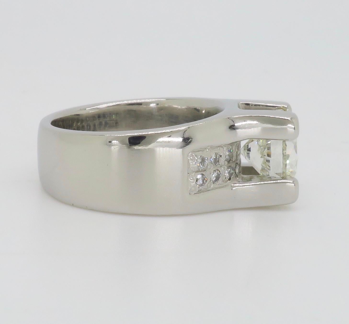 Stunning Custom 3.36CTW Diamond Platinum Ring For Sale 6
