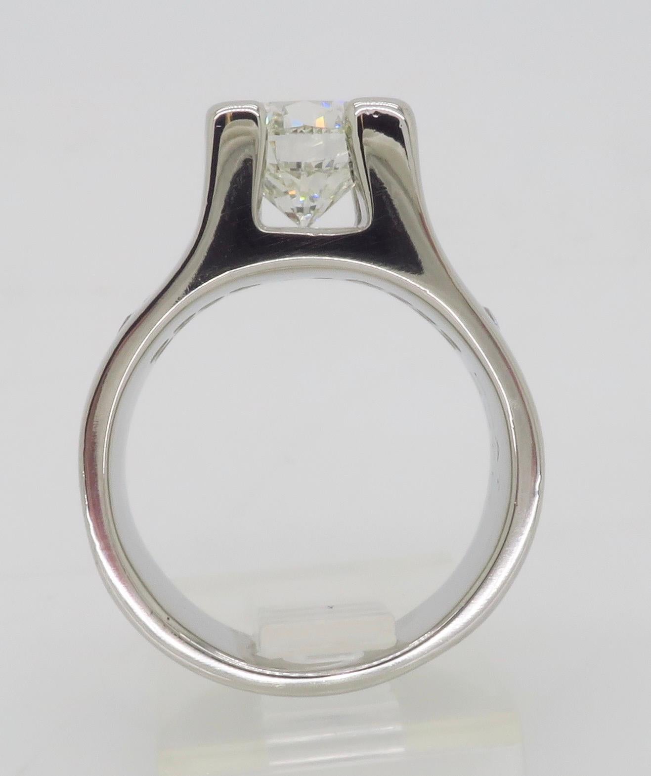 Stunning Custom 3.36CTW Diamond Platinum Ring For Sale 14
