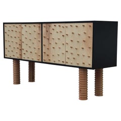 Stunning Custom Brutalist Postmodern Peg Sideboard / Cabinet