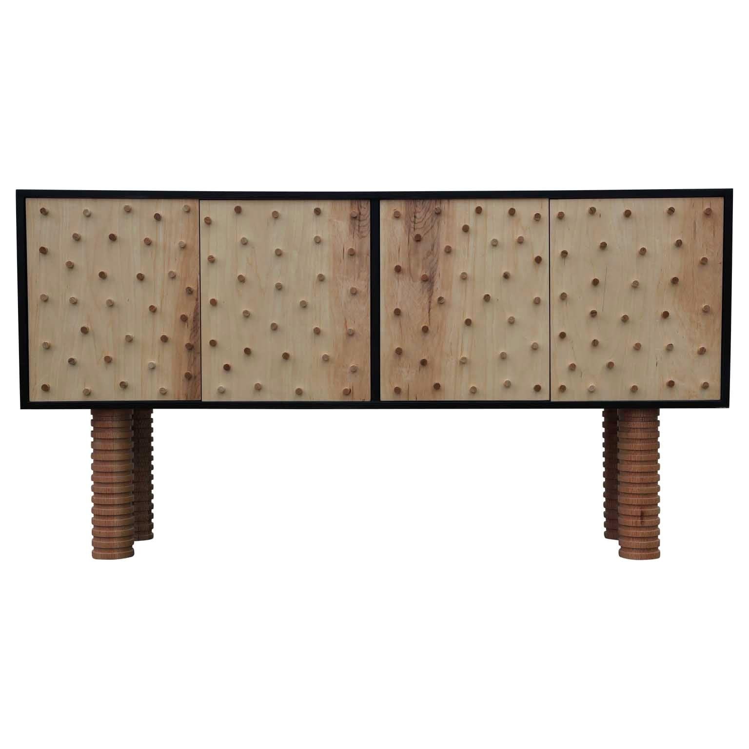 Stunning Custom Brutalist Postmodern Peg Sideboard / Cabinet