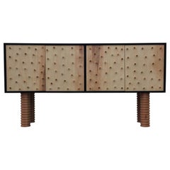 Stunning Custom Brutalist Postmodern Peg Sideboard / Cabinet