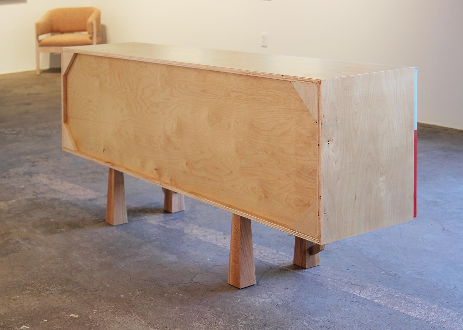 Stunning Custom Contemporary Abstract Modern Sideboard with Nathan Sing Painting 2
