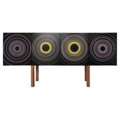 Stunning Custom Contemporary Modern Sideboard with David Hardaker Painting