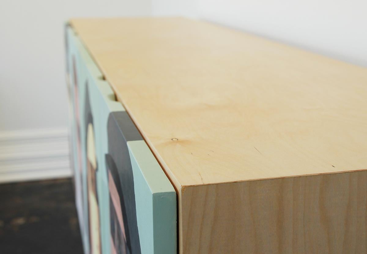 Atemberaubendes zeitgenössisches modernes Sideboard mit Frank Trocino-Gemälde im Angebot 3
