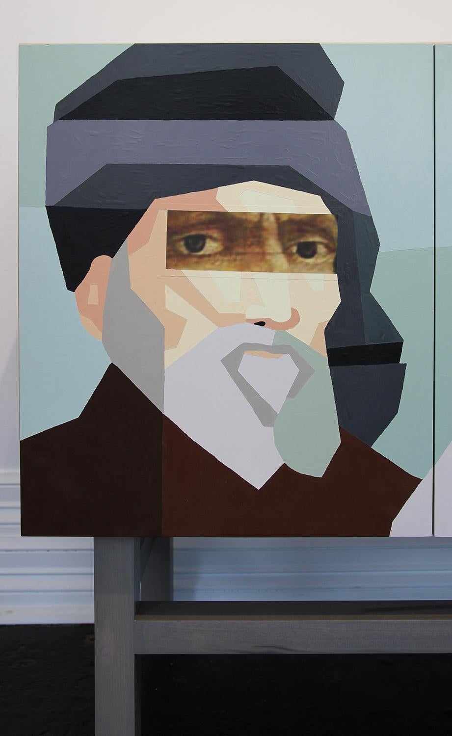 Atemberaubendes zeitgenössisches modernes Sideboard mit Frank Trocino-Gemälde im Angebot 4