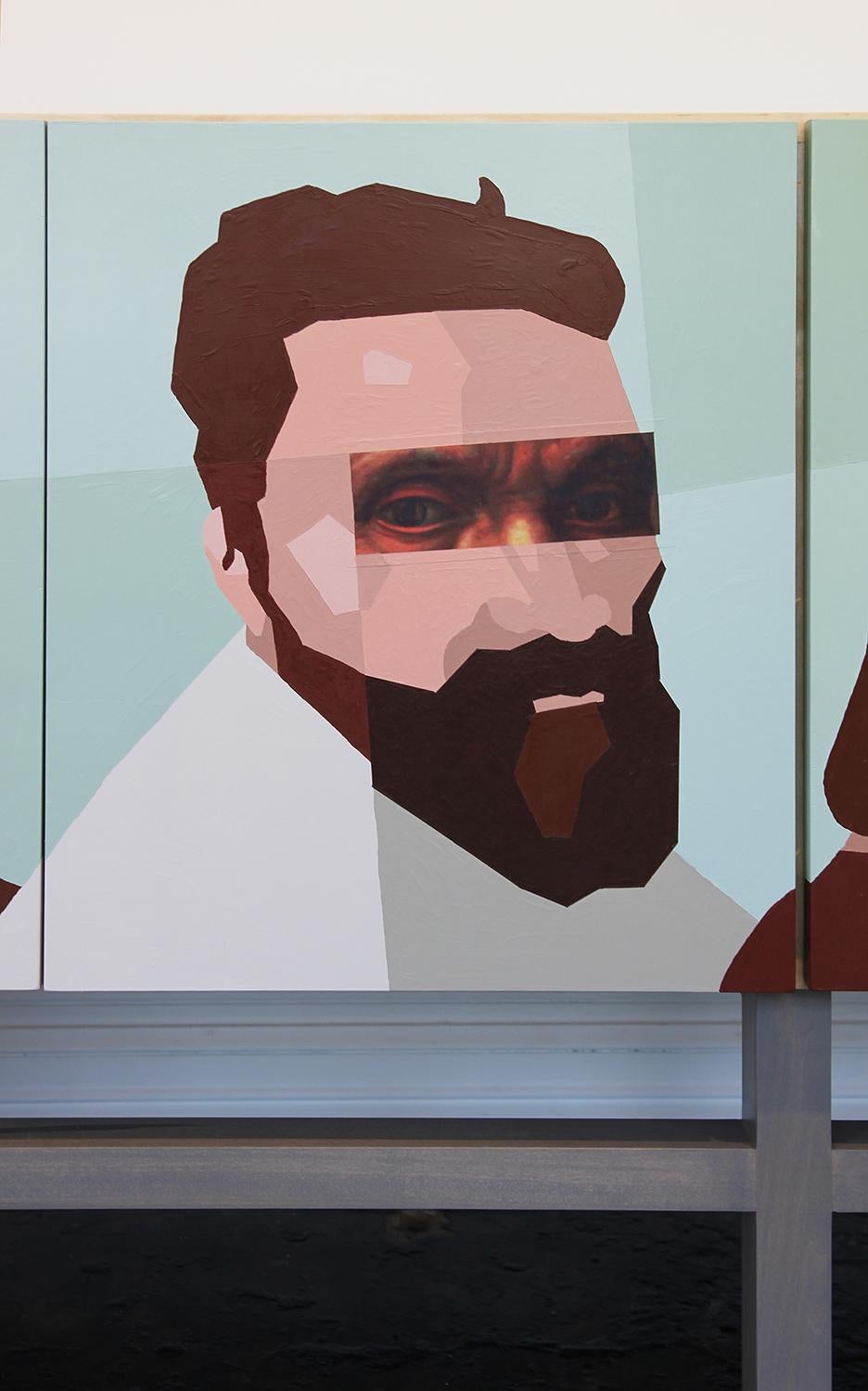 Atemberaubendes zeitgenössisches modernes Sideboard mit Frank Trocino-Gemälde im Angebot 5