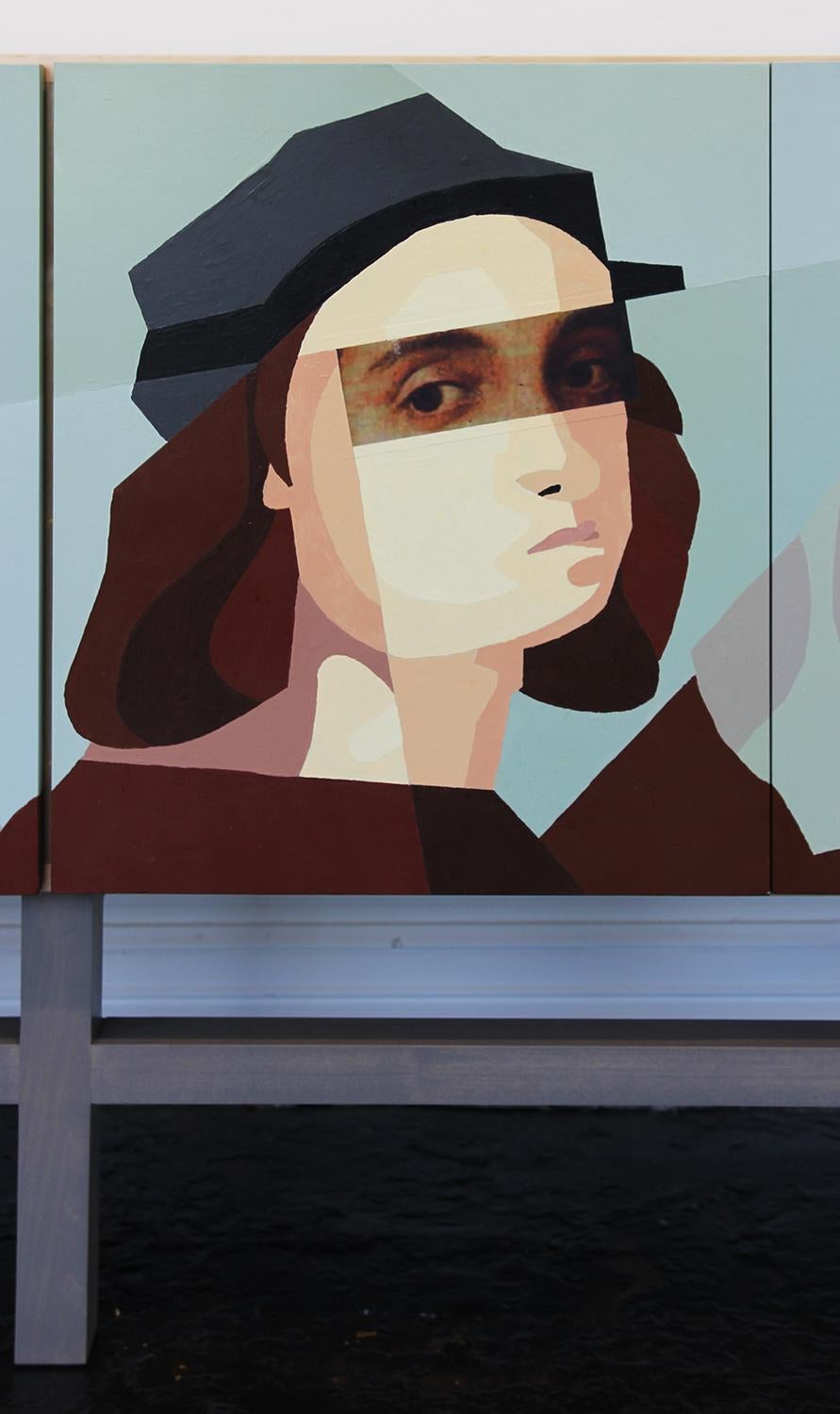 Atemberaubendes zeitgenössisches modernes Sideboard mit Frank Trocino-Gemälde im Angebot 8