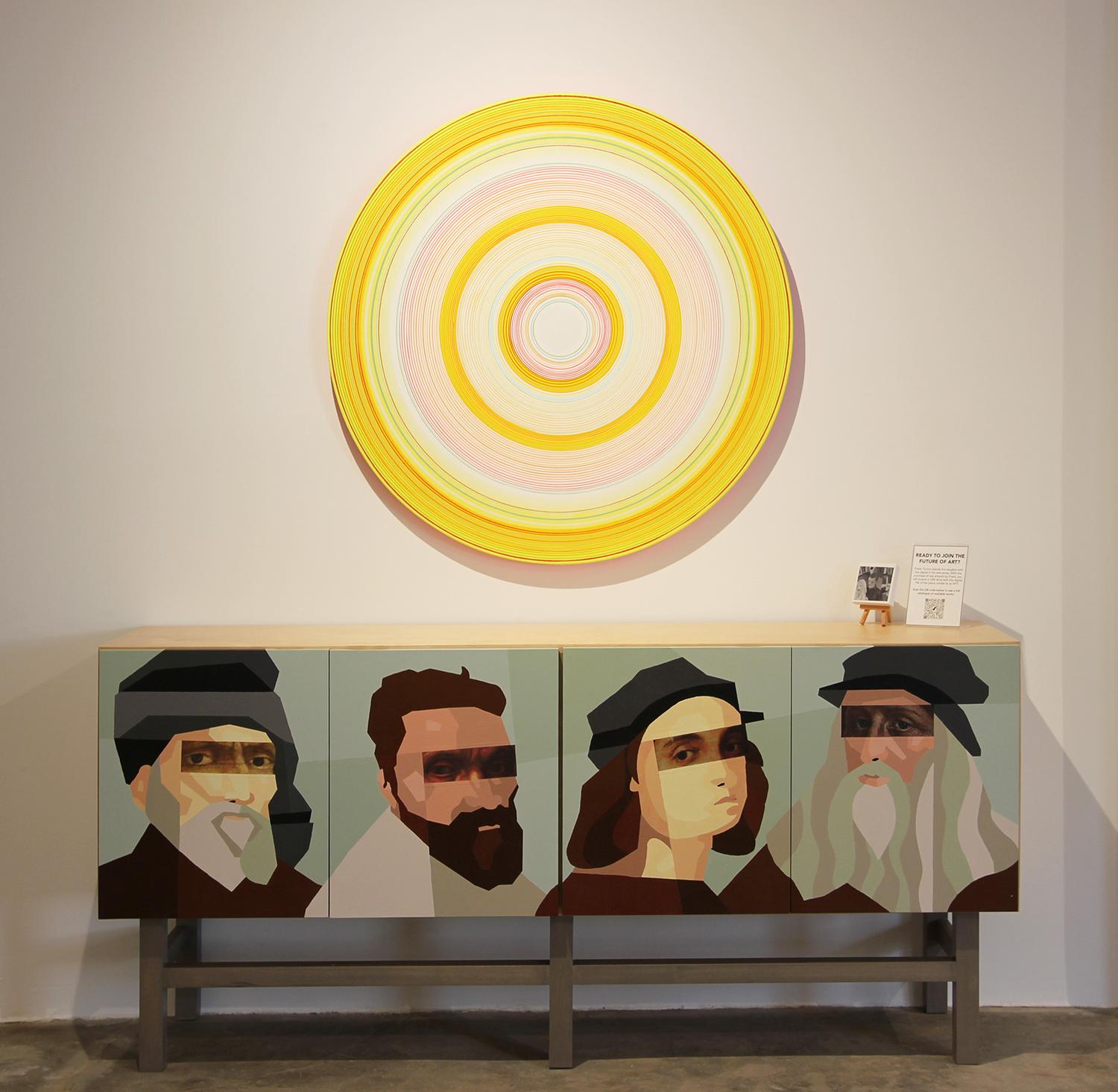 Atemberaubendes zeitgenössisches modernes Sideboard mit Frank Trocino-Gemälde im Angebot 9