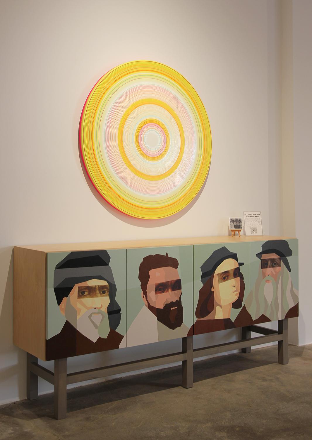 Atemberaubendes zeitgenössisches modernes Sideboard mit Frank Trocino-Gemälde im Angebot 10