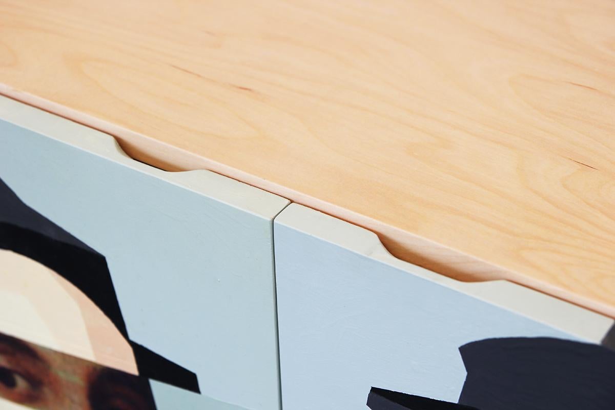 Atemberaubendes zeitgenössisches modernes Sideboard mit Frank Trocino-Gemälde im Angebot 2