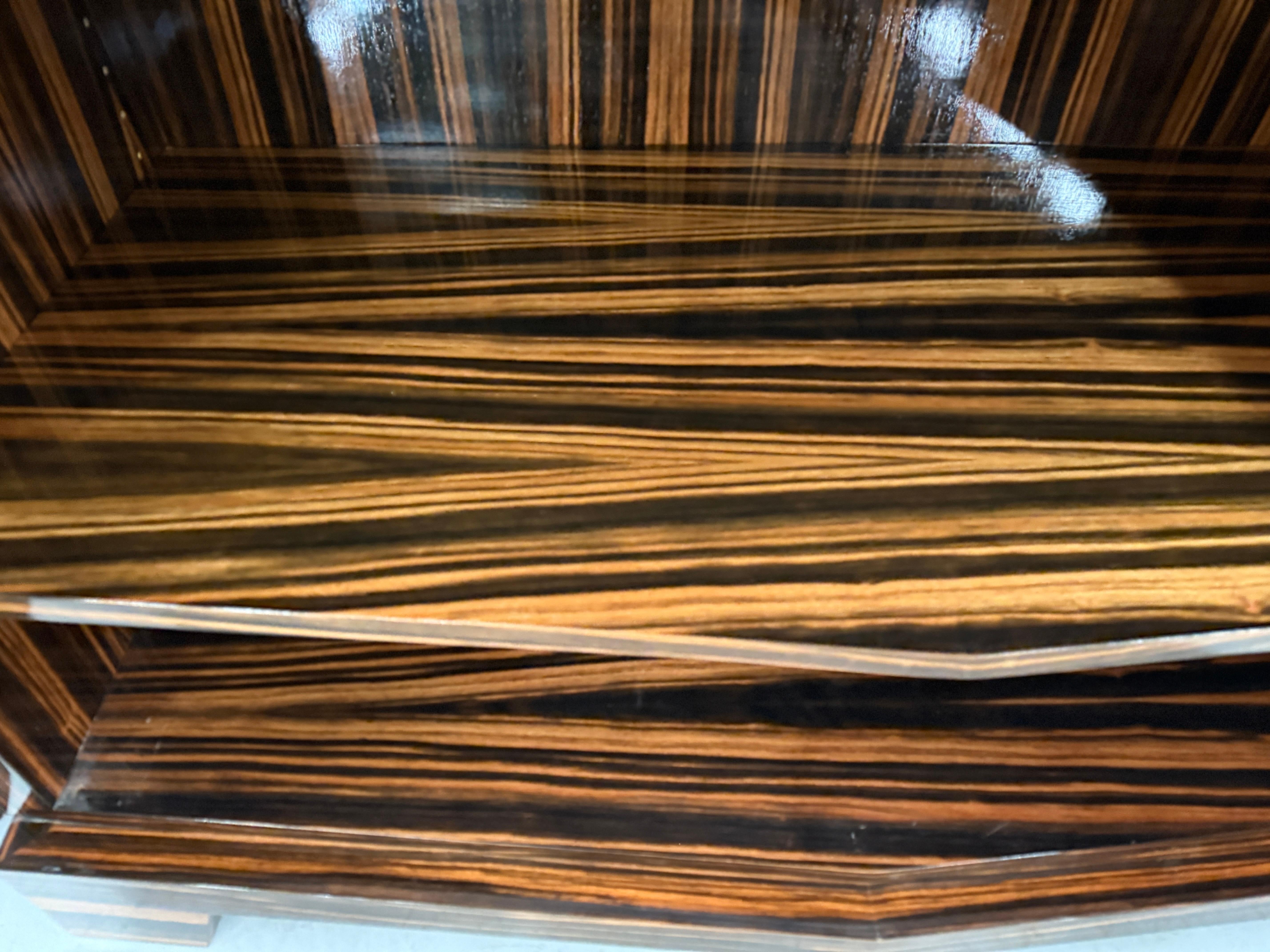 Stunning Custom Macassar Ebony Small Server Sideboard For Sale 3