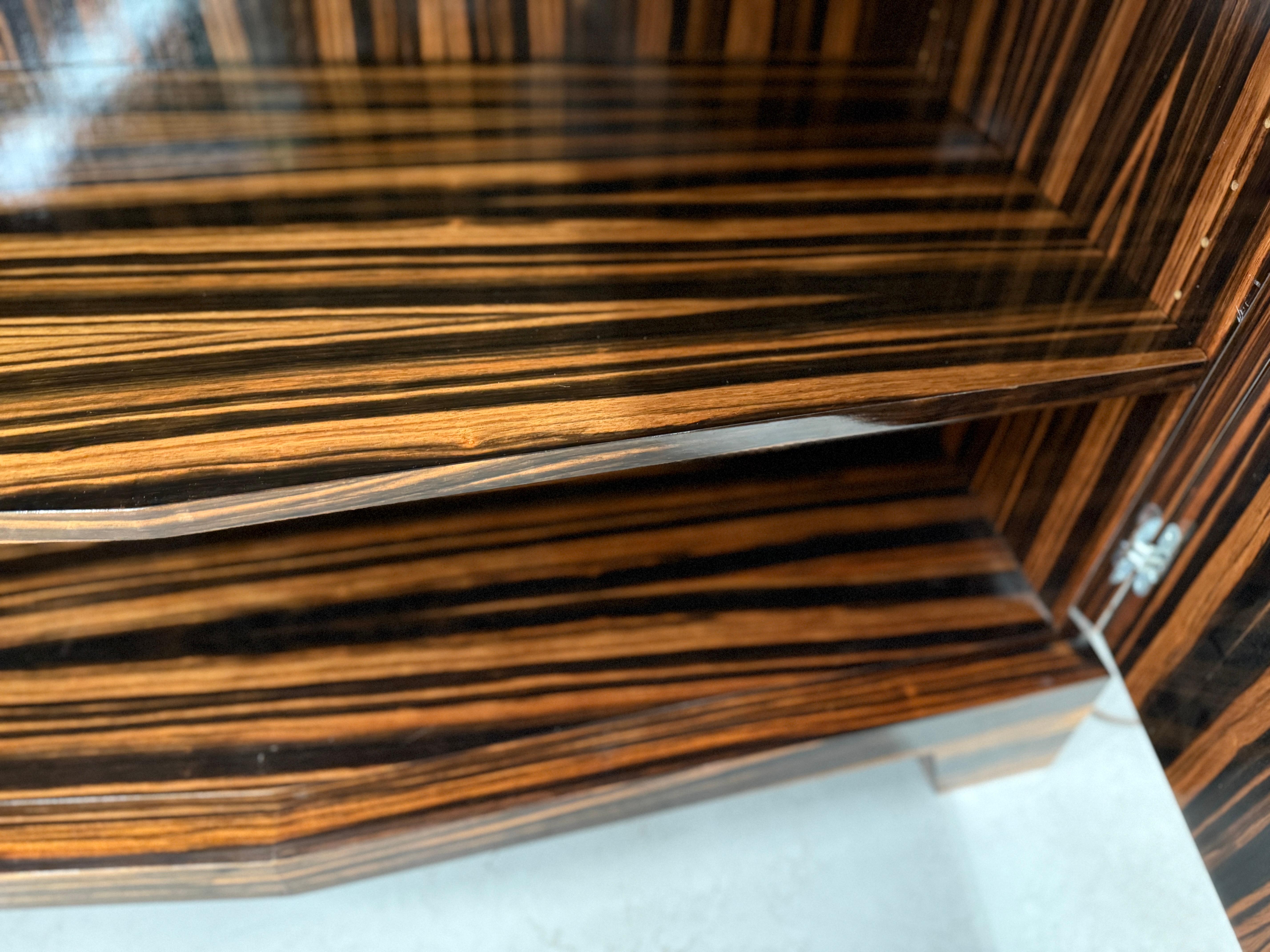 Stunning Custom Macassar Ebony Small Server Sideboard For Sale 4