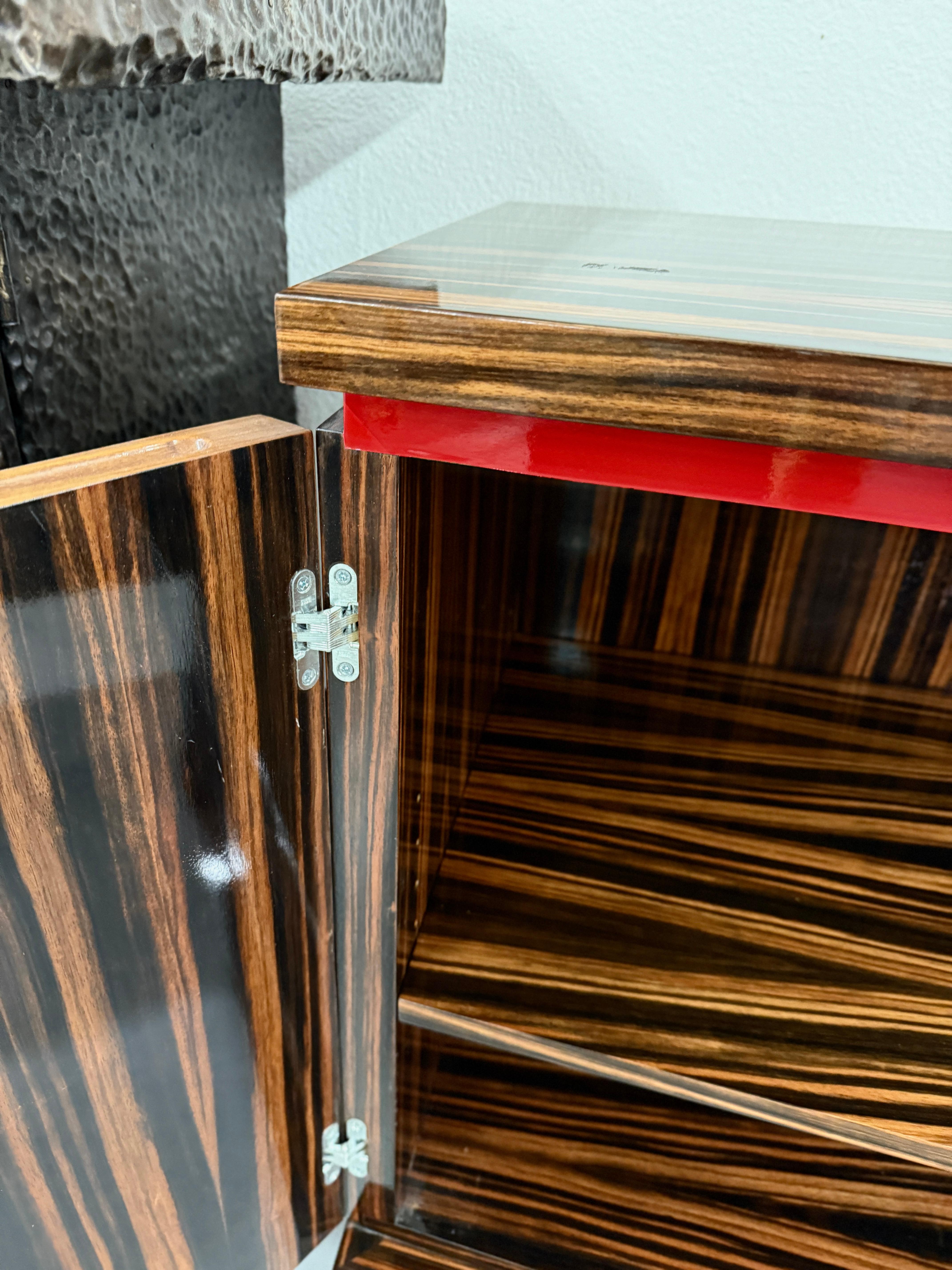 Stunning Custom Macassar Ebony Small Server Sideboard For Sale 5