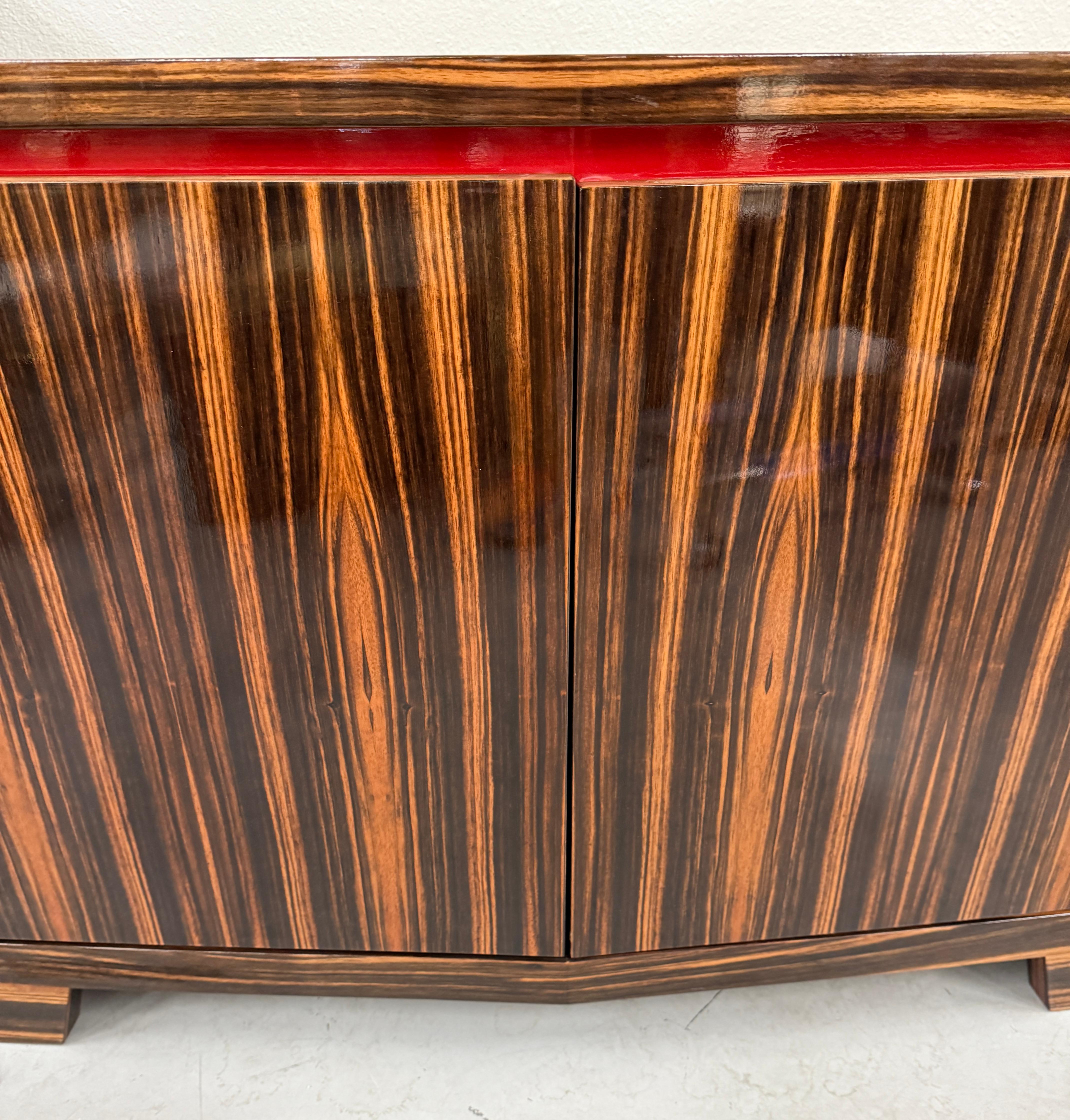 Stunning Custom Macassar Ebony Small Server Sideboard For Sale 6