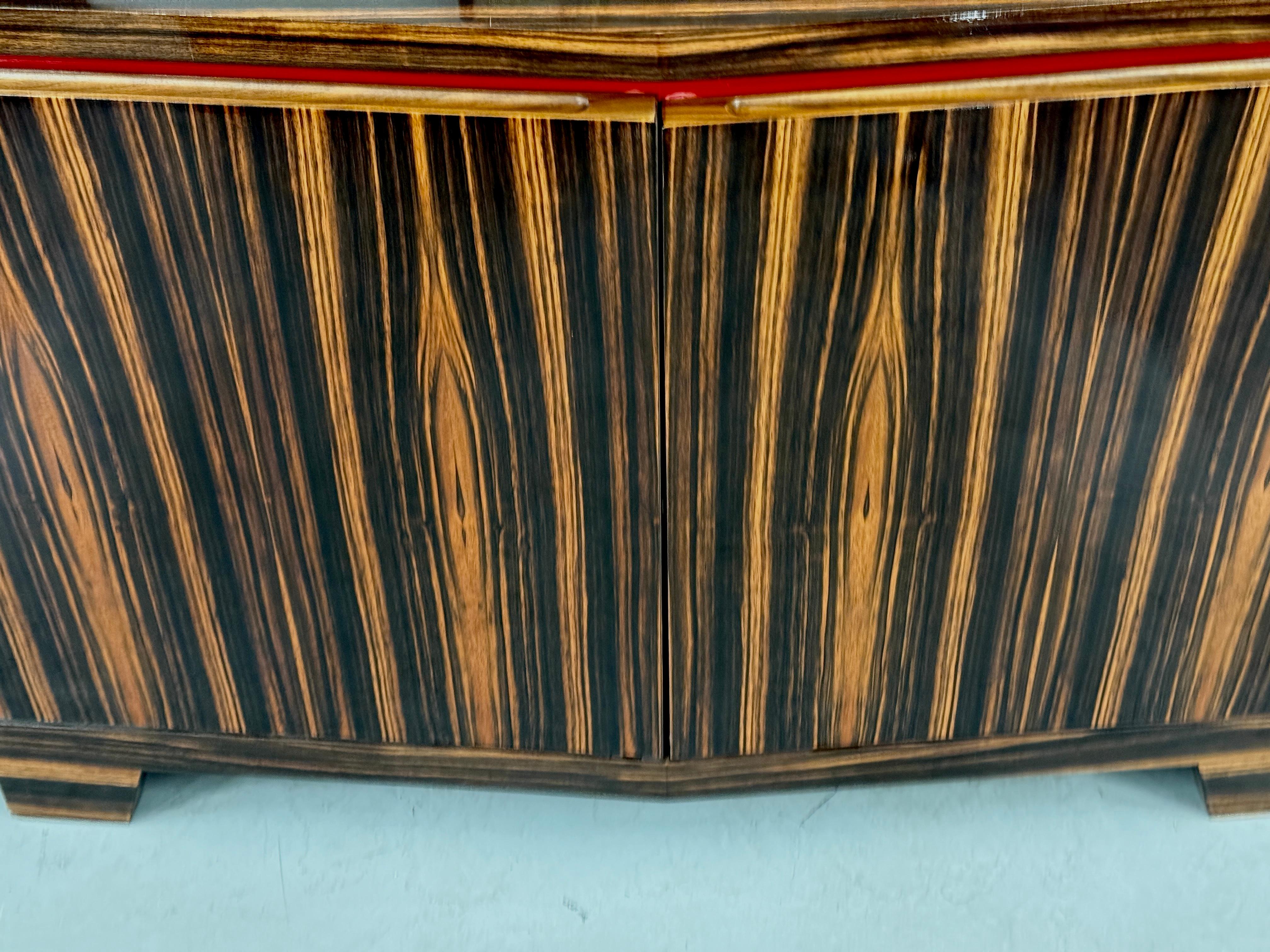 American Stunning Custom Macassar Ebony Small Server Sideboard For Sale
