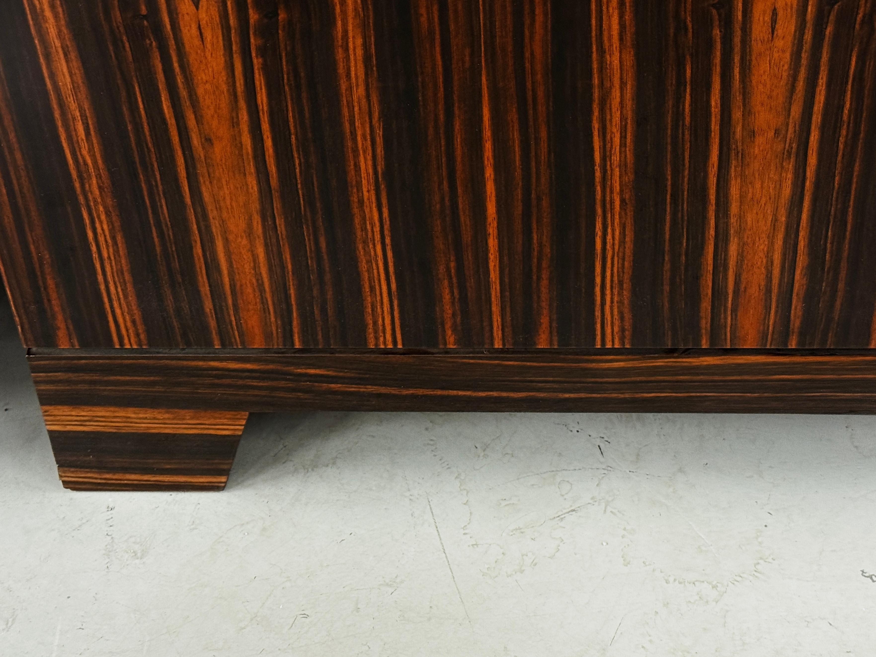 Hand-Crafted Stunning Custom Macassar Ebony Small Server Sideboard For Sale