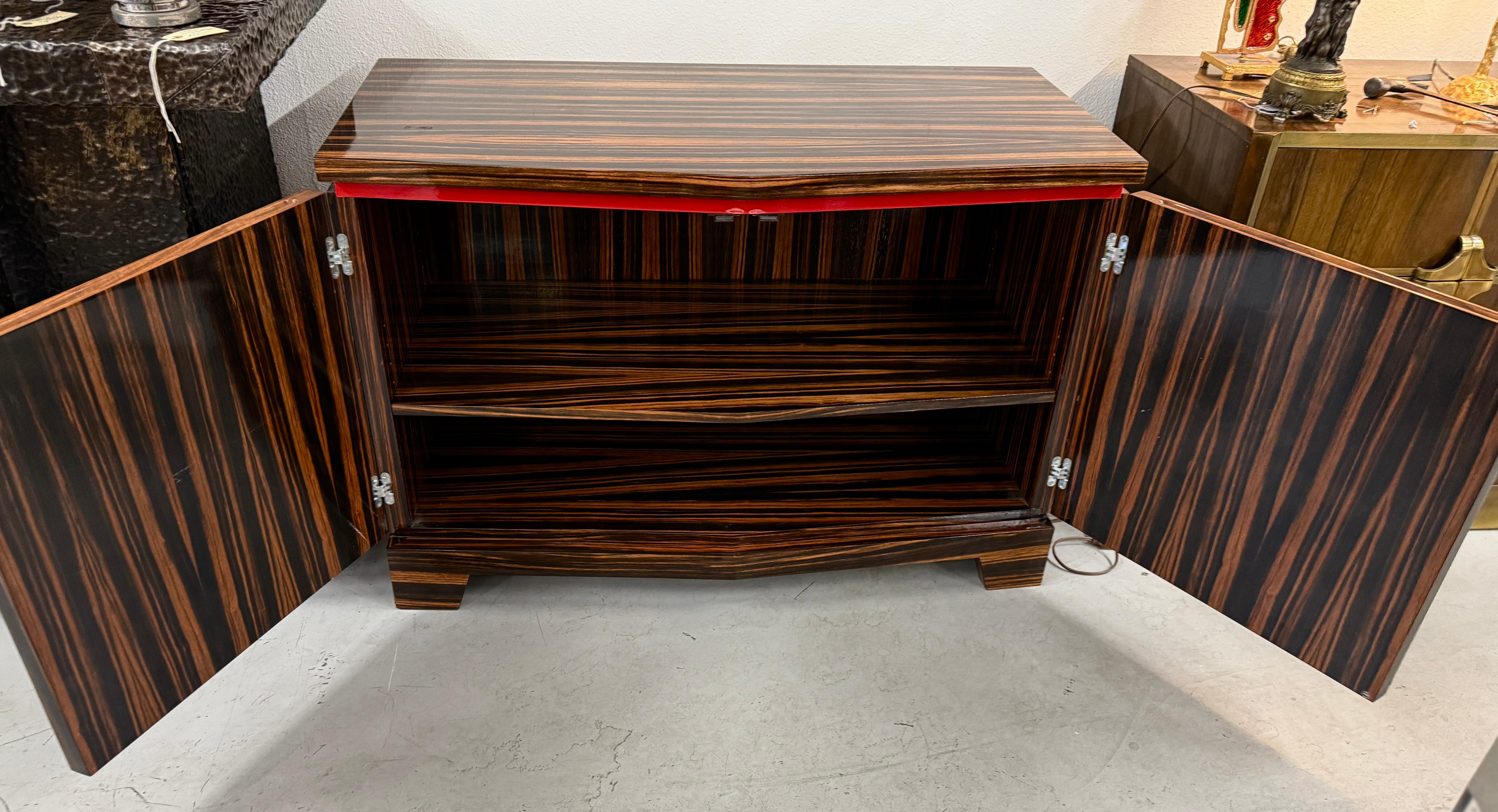 Stunning Custom Macassar Ebony Small Server Sideboard For Sale 1