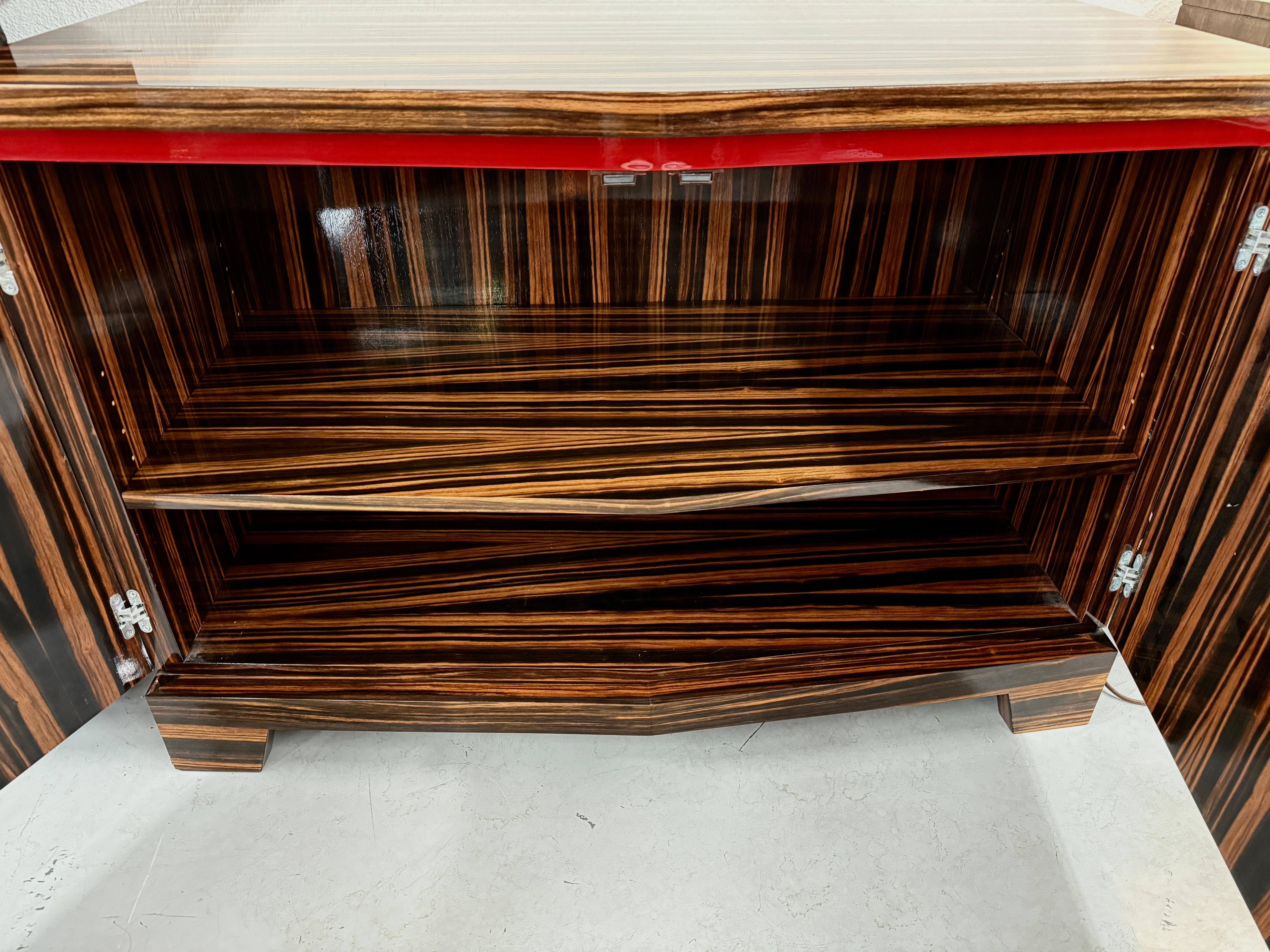 Stunning Custom Macassar Ebony Small Server Sideboard For Sale 2