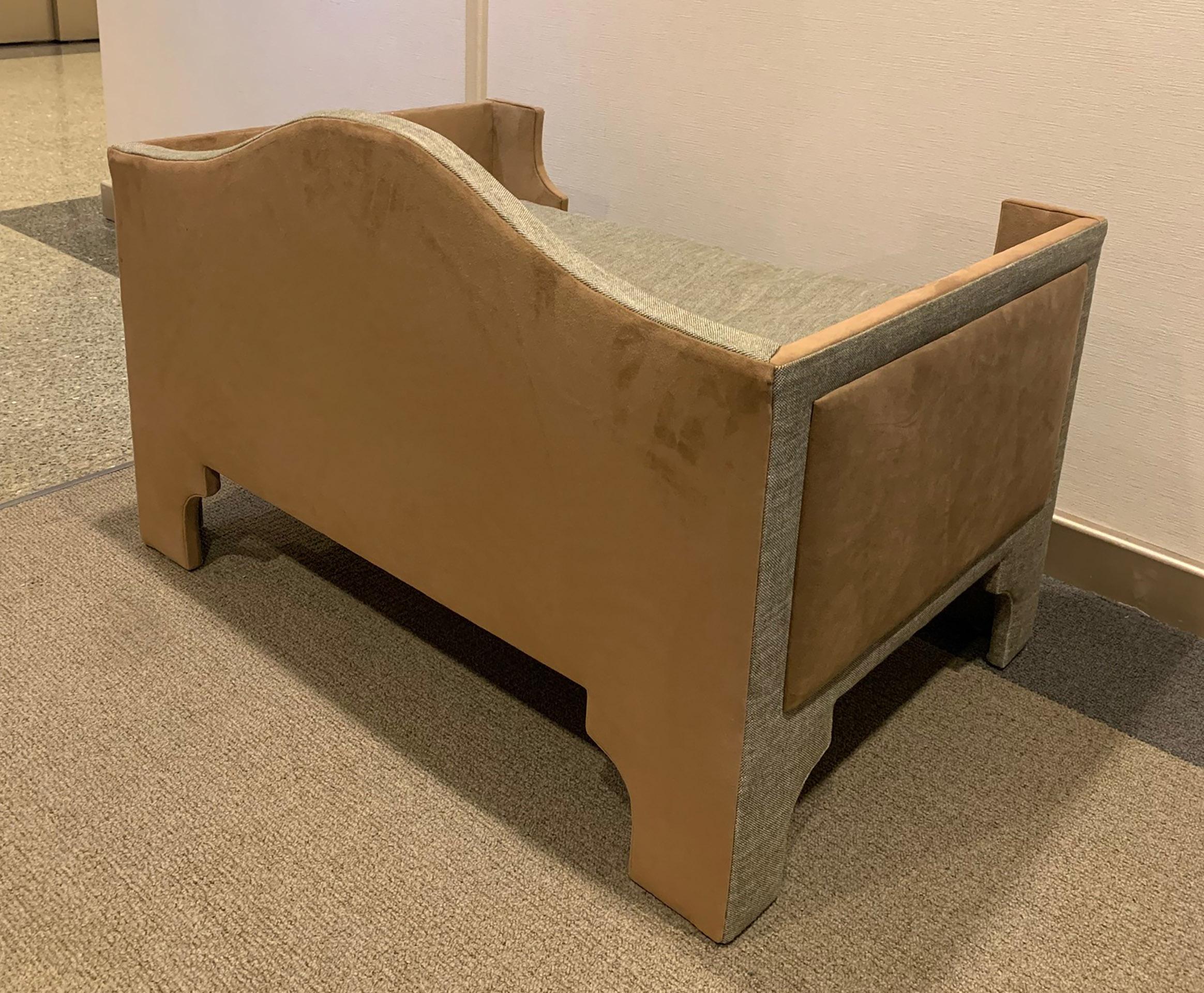 American Stunning Custom Made Fully Upholstered Dog Bed For Sale