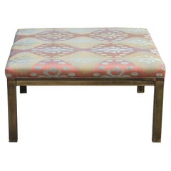 Stunning Custom Modern Peach Gold and Brass Pattern Bench or Ottoman