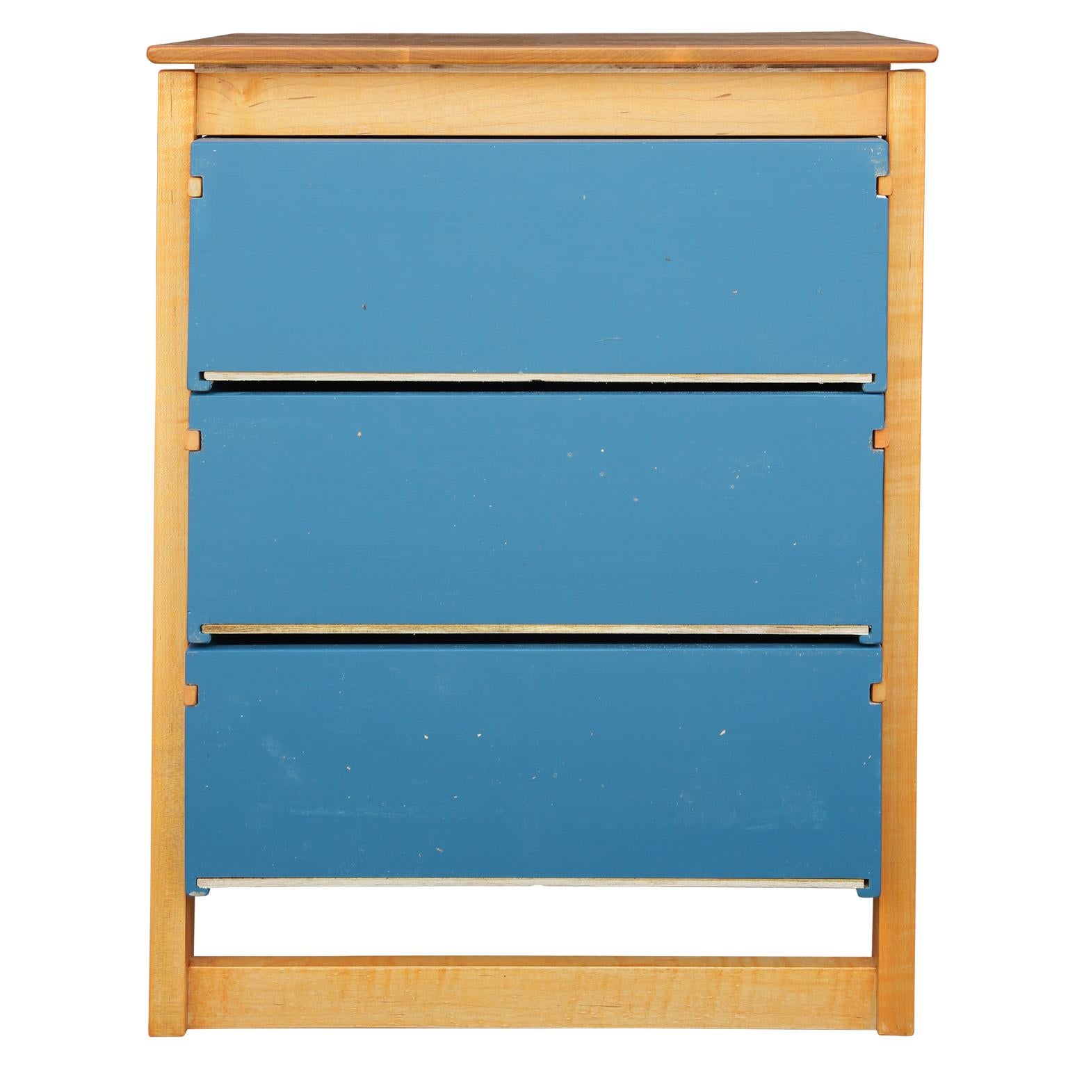 Maple Stunning Custom Scandinavian Modern Small Chest by Norm Stoeker For Sale