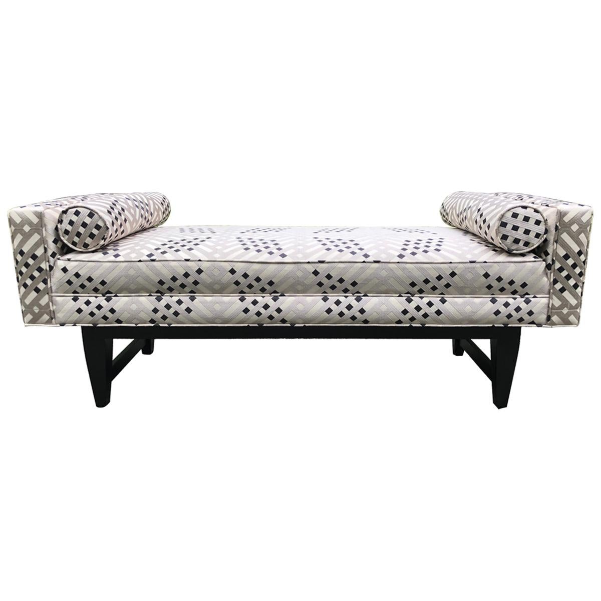 Stunning Custom Upholstered Settee Bench in Colefax and Fowler