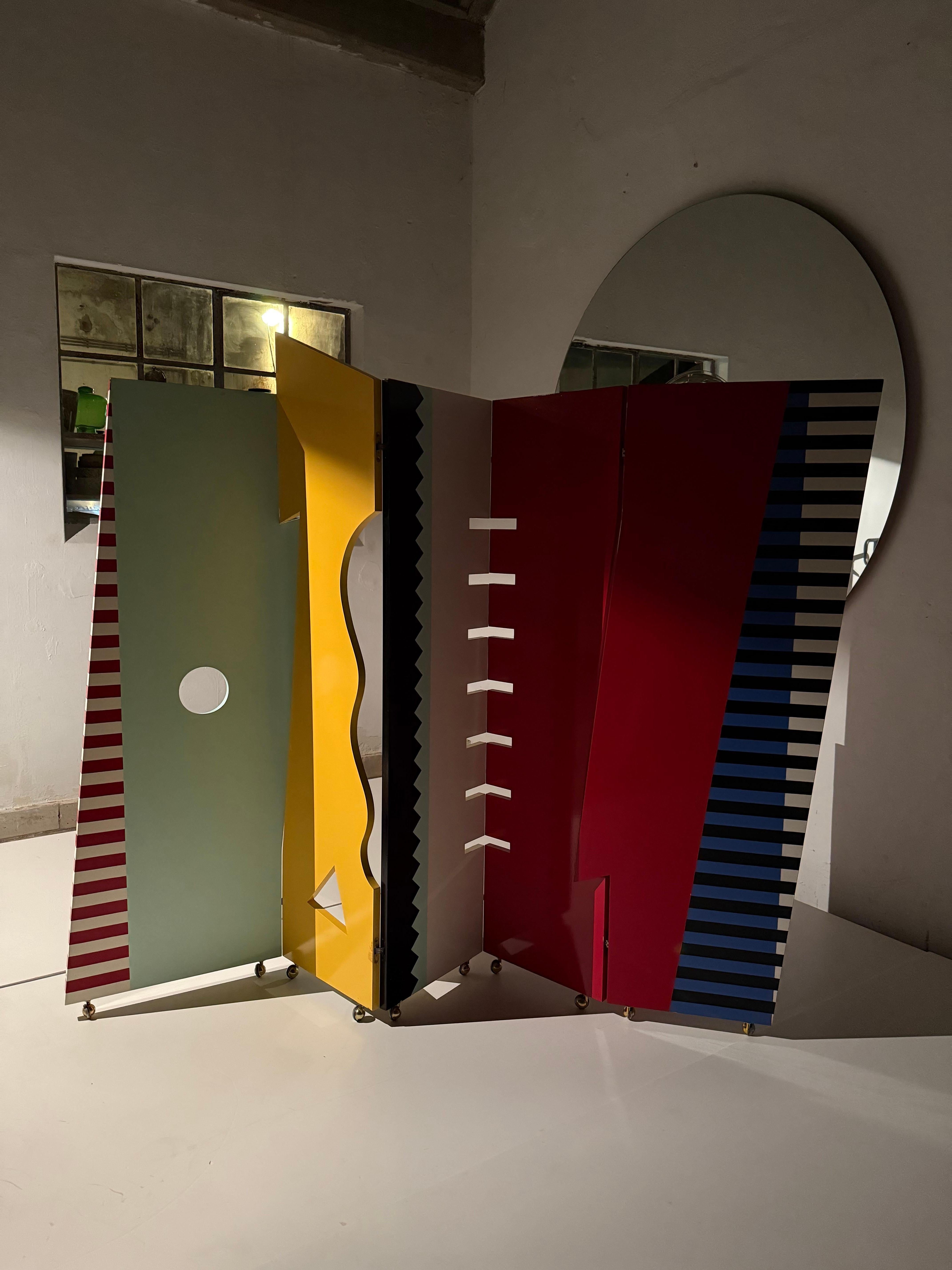 Atemberaubende Dan Friedman Paravent 'Bagatelle' Driade Italien 1992 Radikaler Modernist im Angebot 1